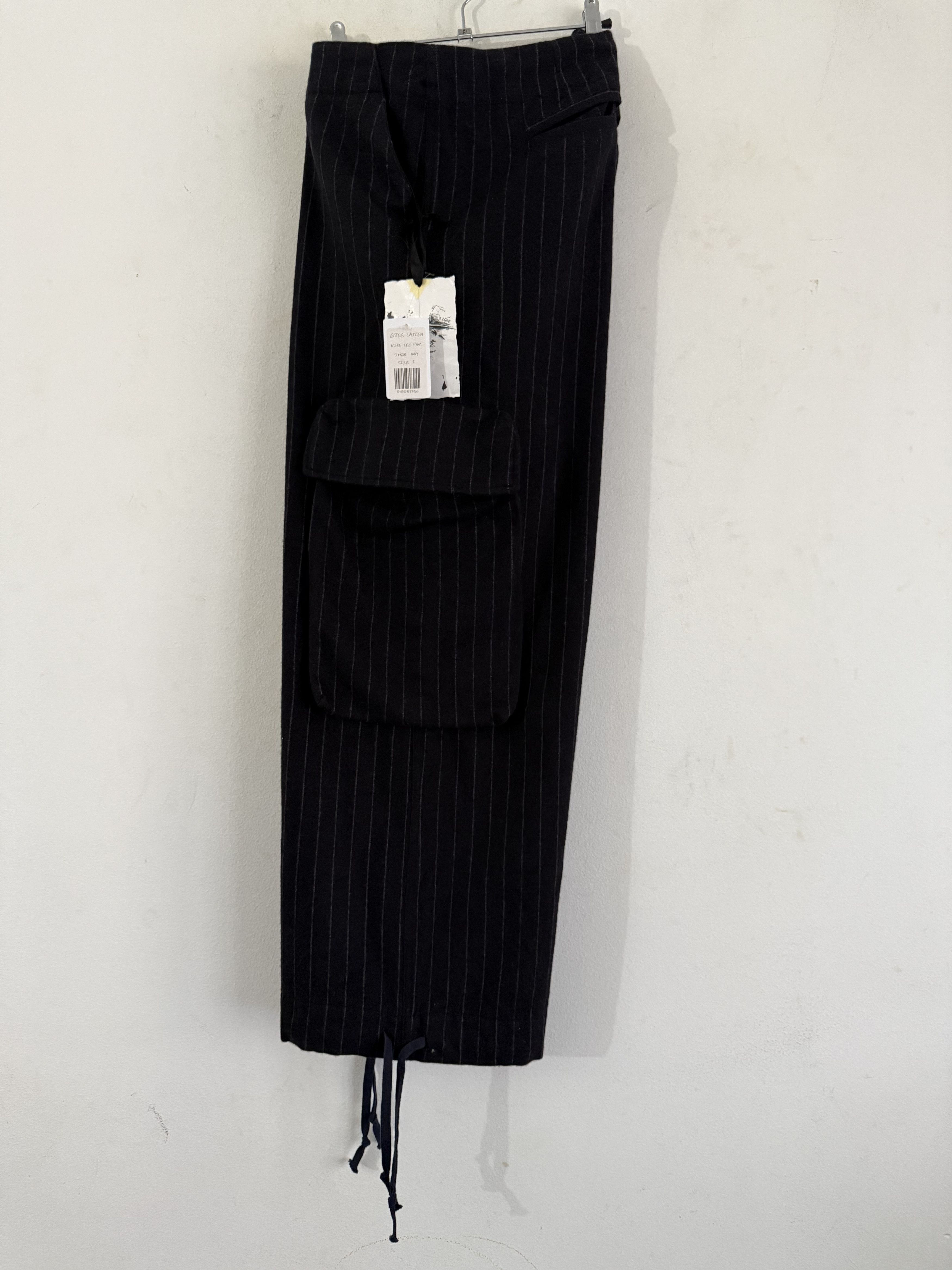 Greg Lauren Pinstriped Wide Trousers Size US 30 / EU 46 - 8 Thumbnail