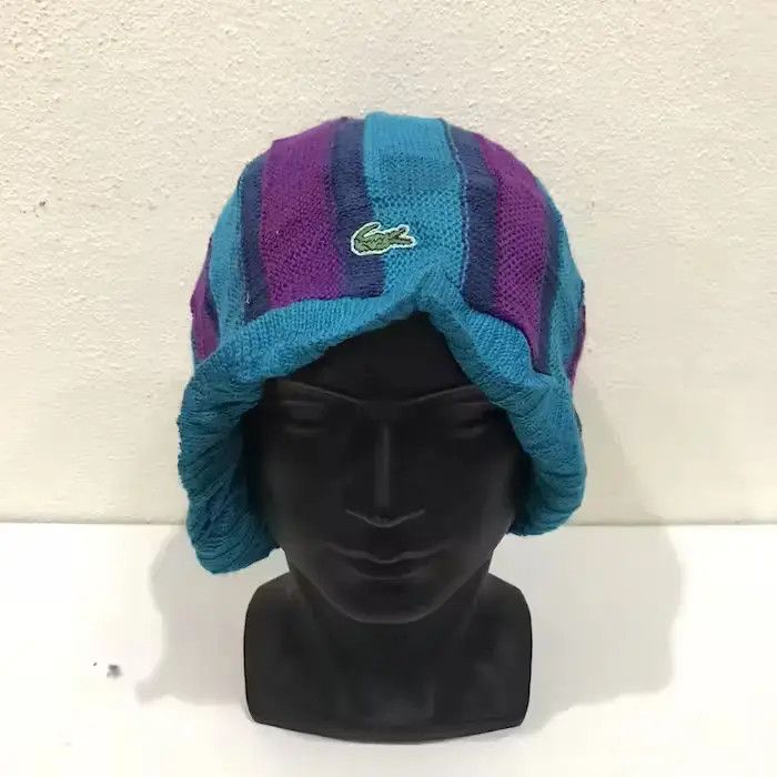 Japanese Brand × Vintage Lacoste Stripe Design Small Logo Beanie Hat Size ONE SIZE - 2 Thumbnail
