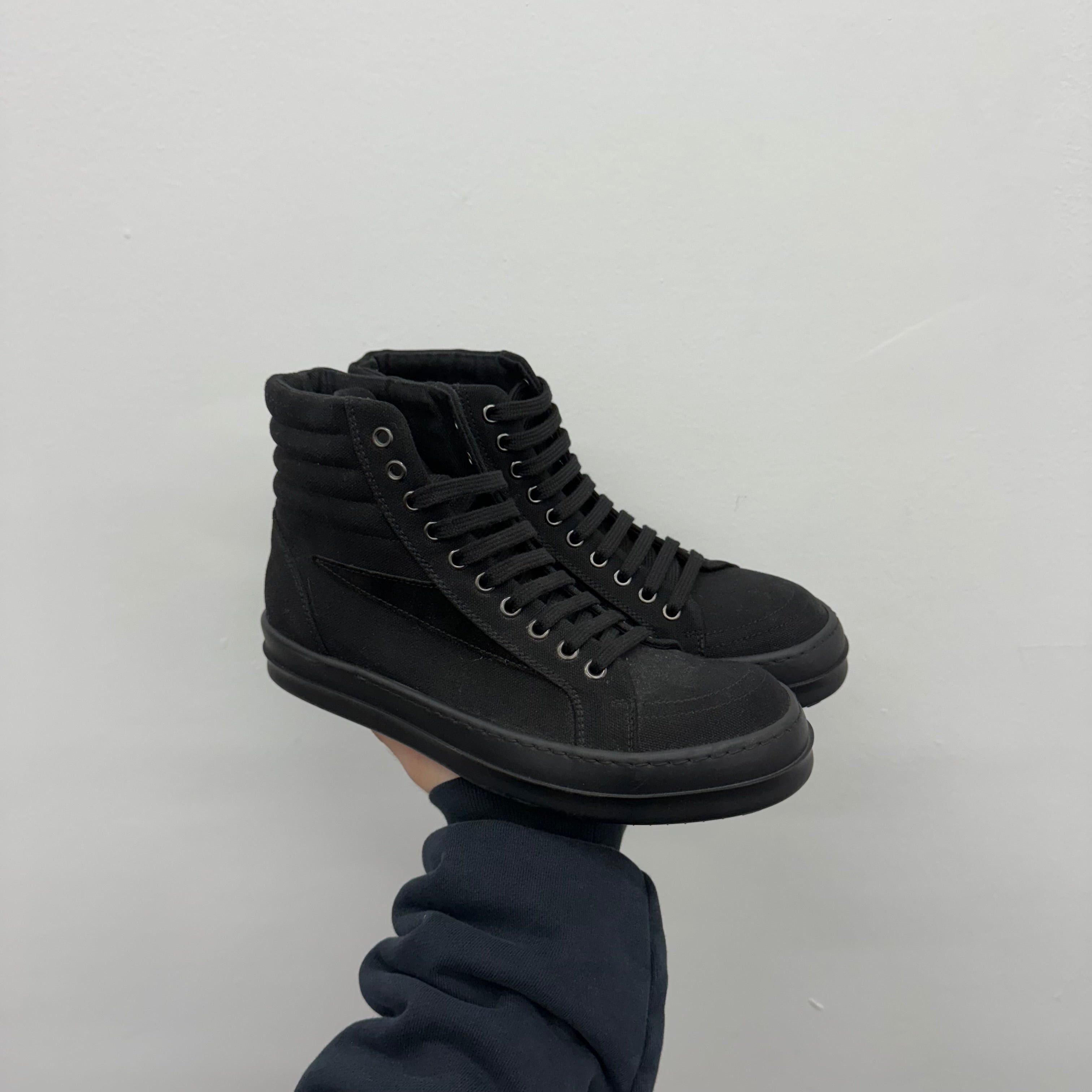 Rick Owens Vans High Triple Black - Size 39 (US 6)
