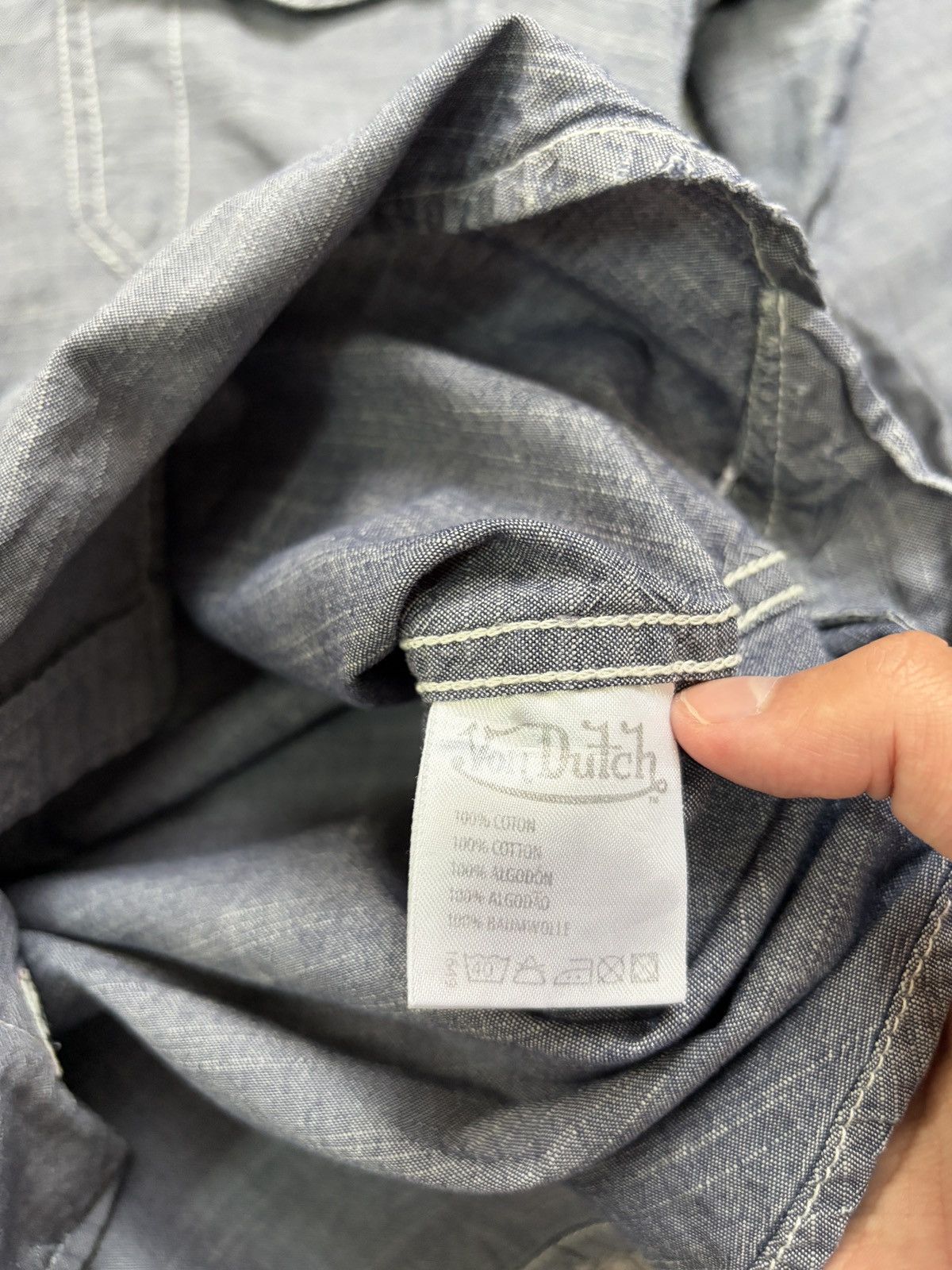 Von Dutch Von Dutch Kustom Kulture Shirt Grey Chambray Motorcycle XL Size US XL / EU 56 / 4 - 5 Thumbnail