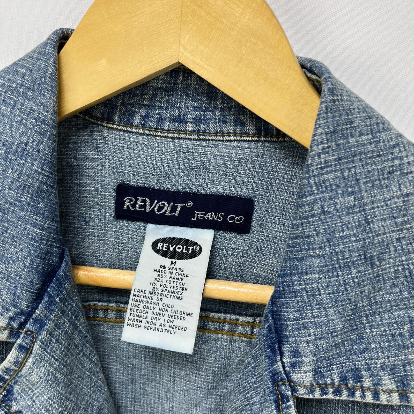 Other Vintage Y2K Revolt Jeans Womens Denim Jacket Medium Size M / US 6-8 / IT 42-44 - 4 Thumbnail
