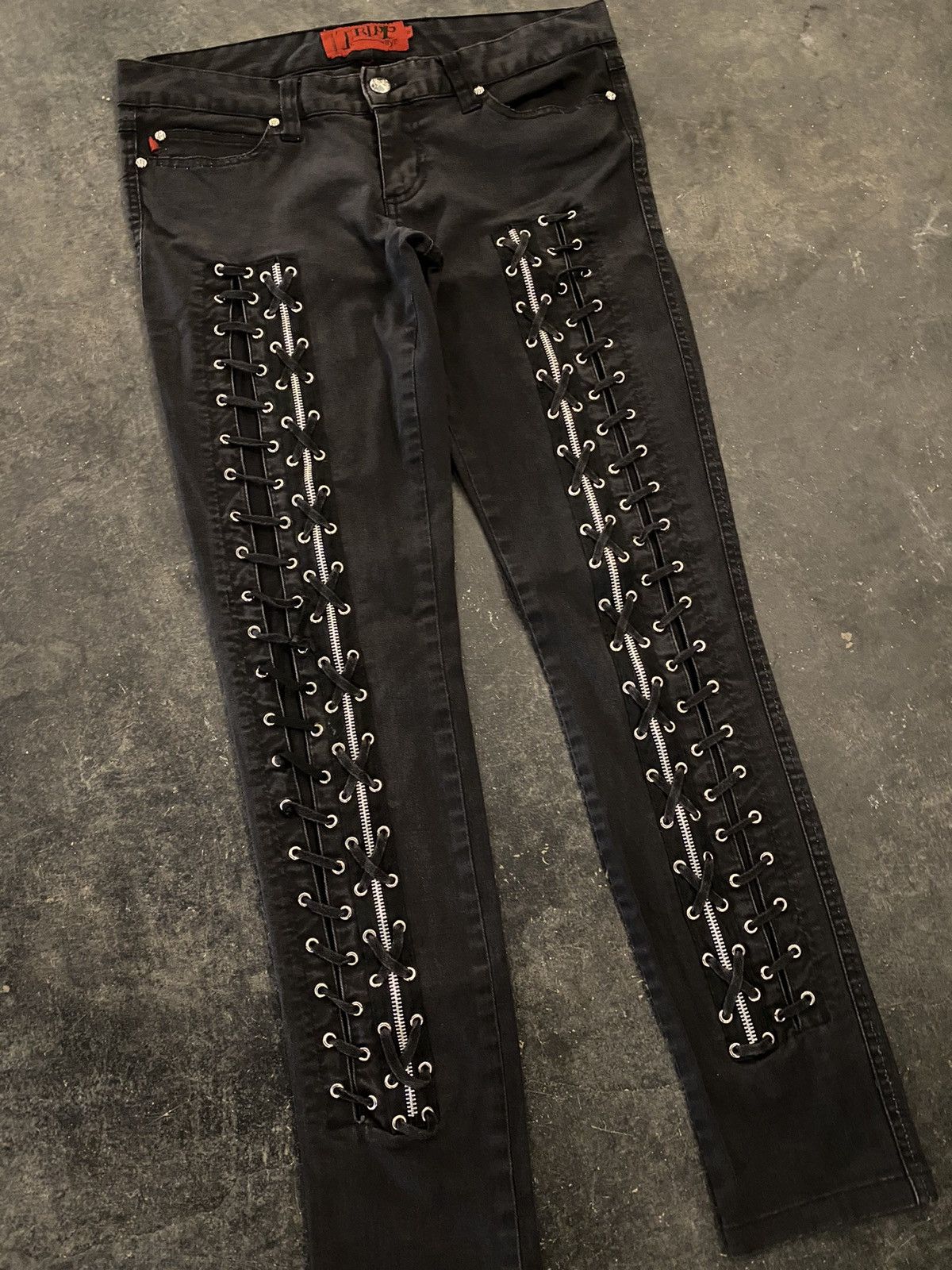 If Six Was Nine Tripp Nyc laced ifsixwasnine punk jeans Size US 32 / EU 48 - 2 Thumbnail