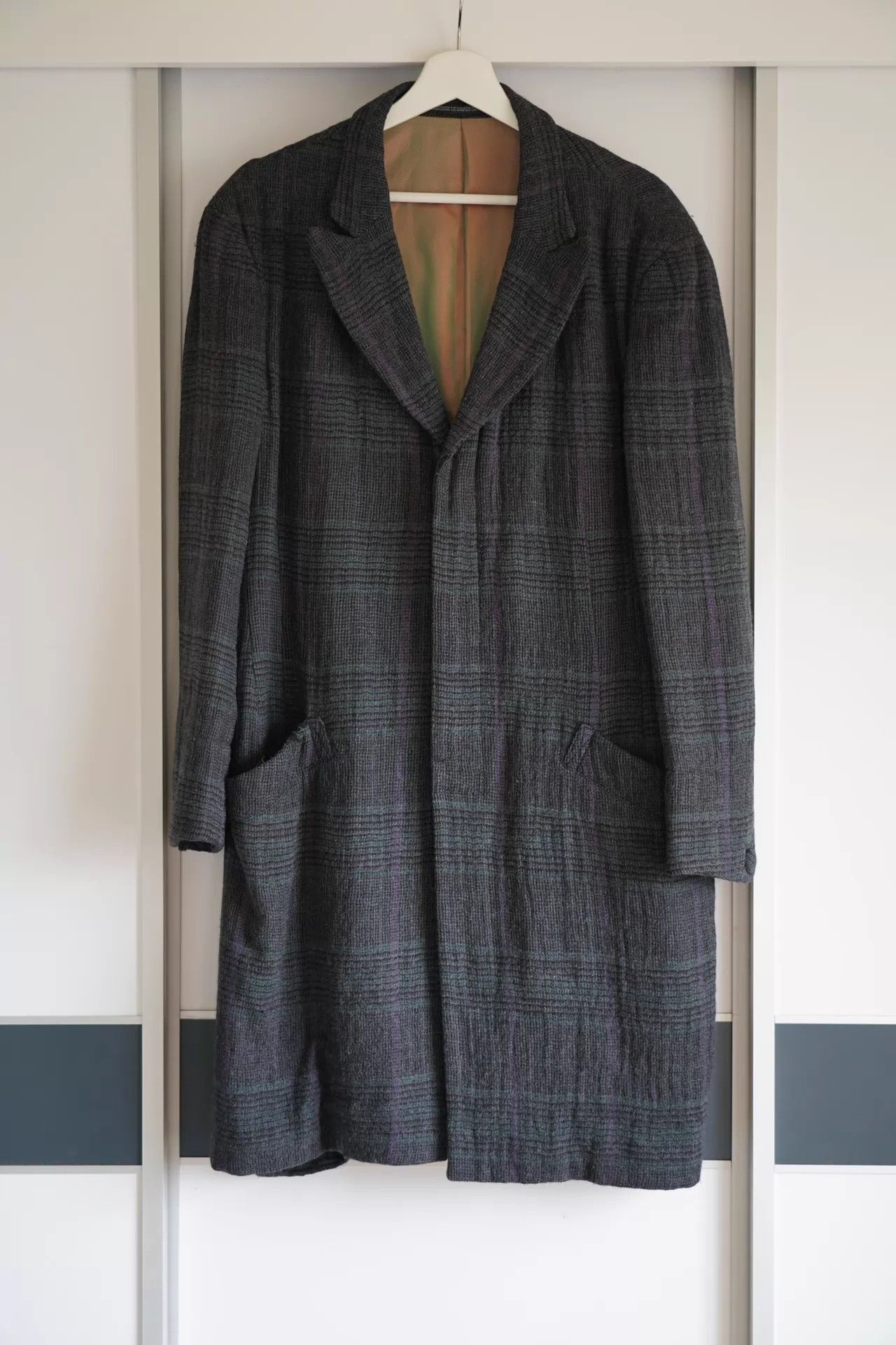 Yohji Yamamoto Multi Plaid Long Coat - Size M Size US M / EU 48-50 / 2 - 1 Thumbnail