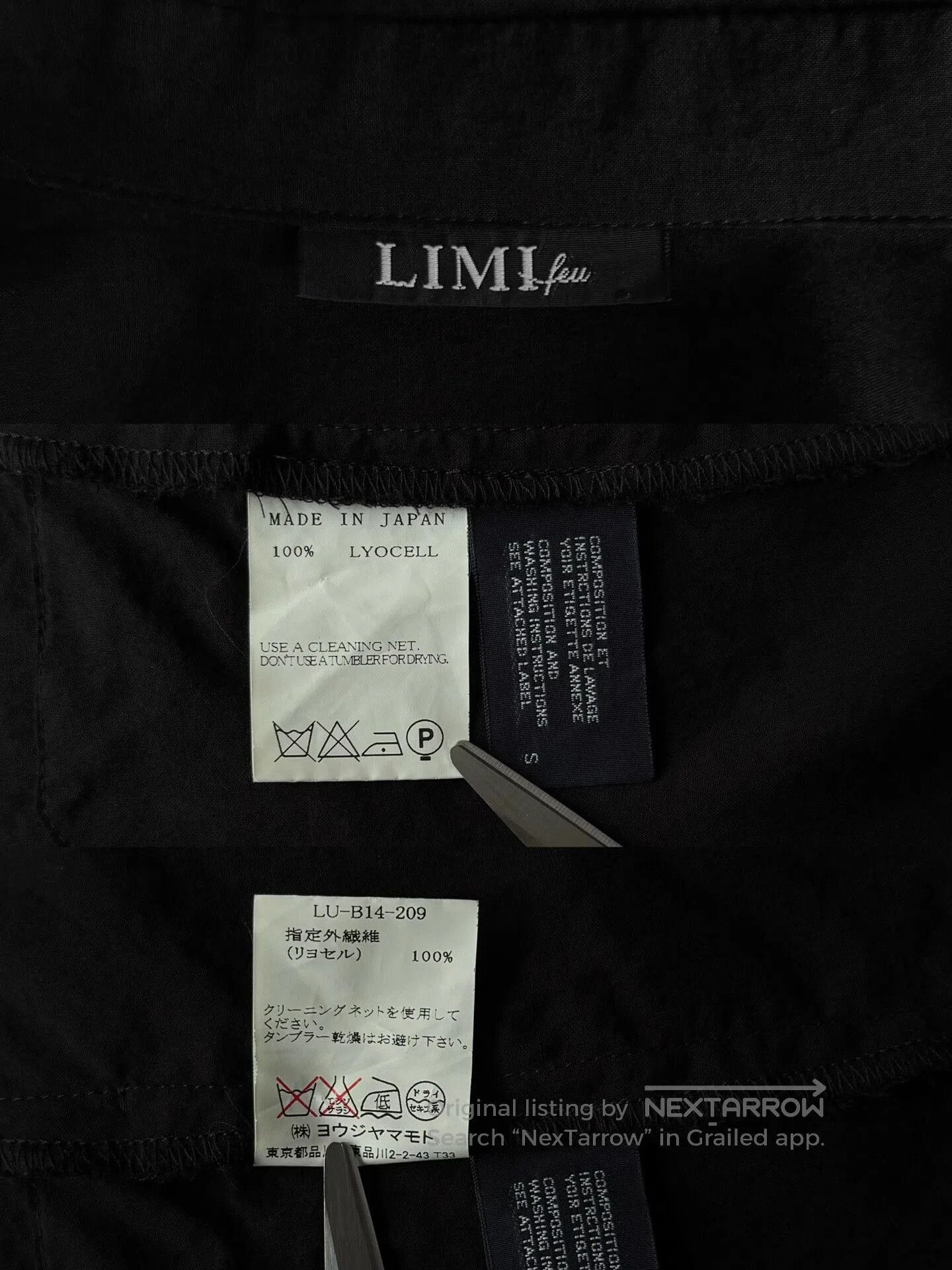 Limi Feu Yohji Yamamoto Black Flowing Shirt. Size S / US 4 / IT 40 - 8 Thumbnail