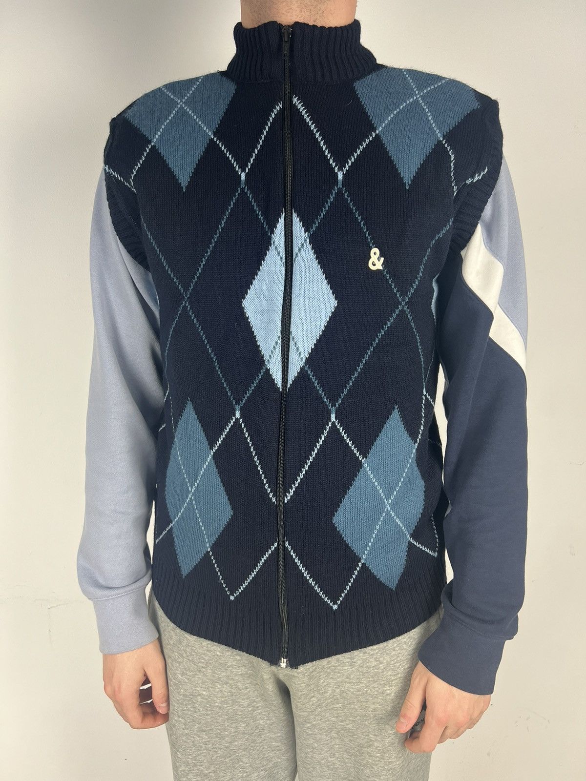 image of Dolce Gabbana Vintage Dolce & Gabbana Vest Metal Logo Full Zip in Blue, Men's (Size Medium)