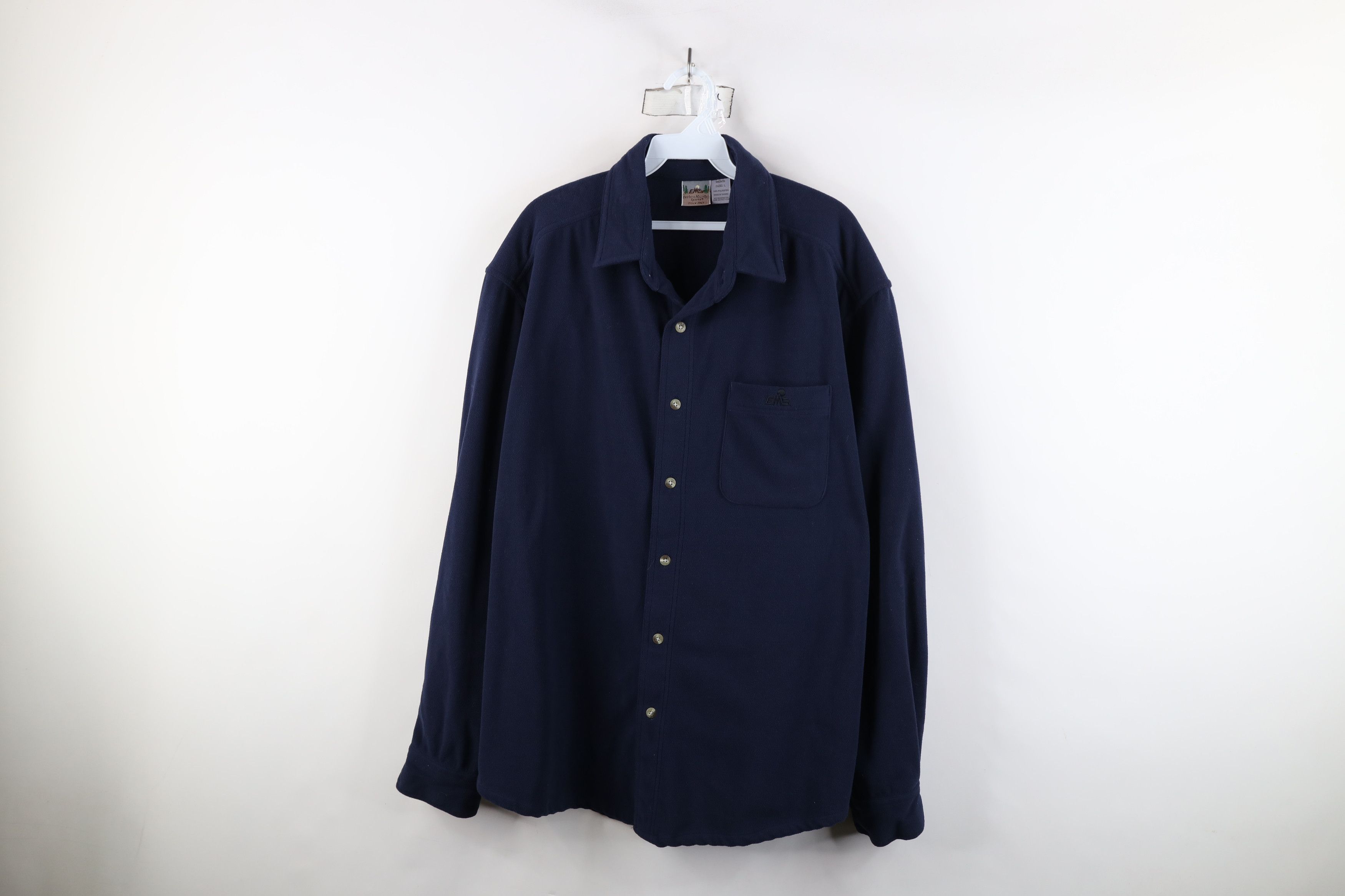 Vintage Vintage 90s Streetwear Baggy Fleece Collared Button Shirt Size US L / EU 52-54 / 3 - 1 Thumbnail