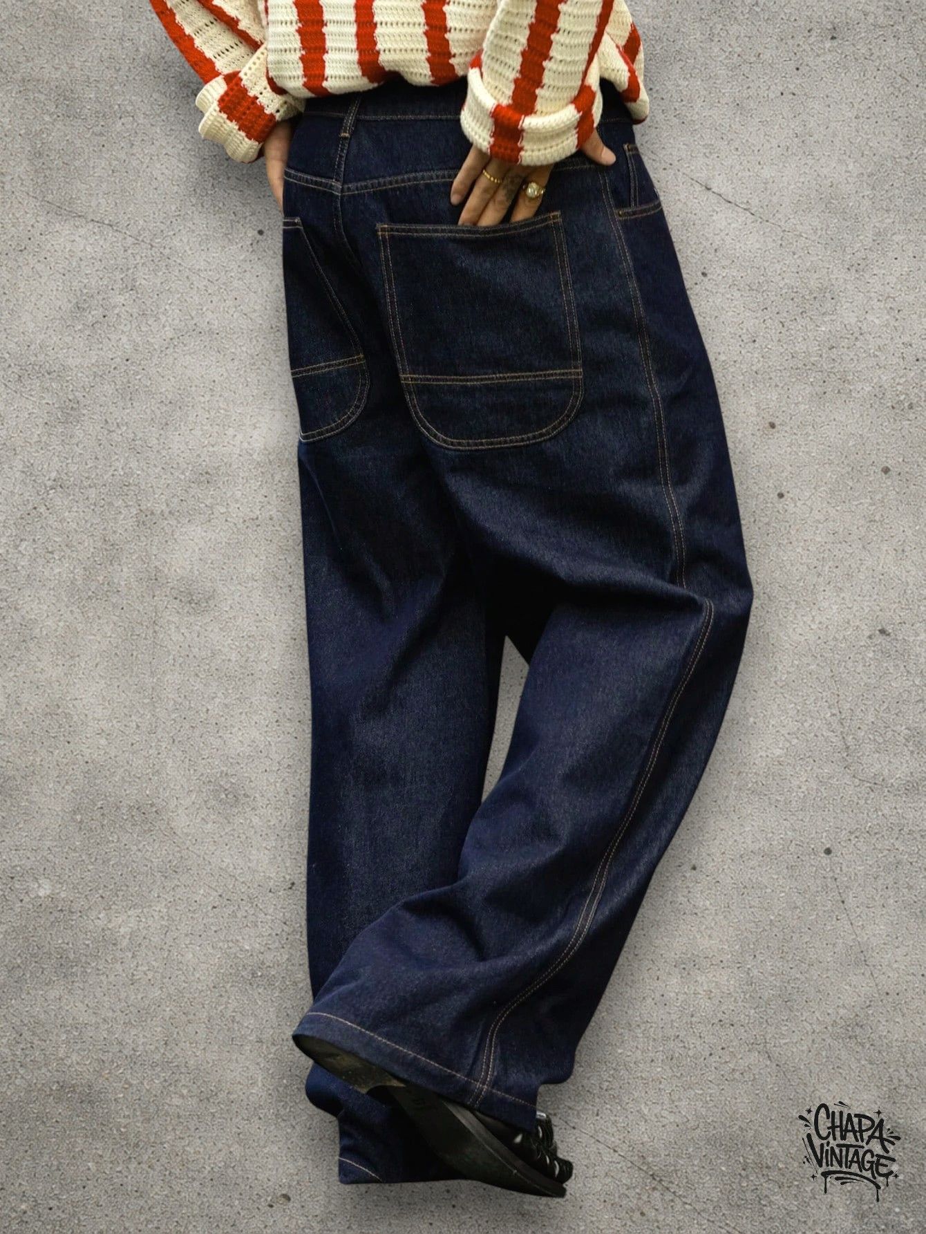 Vintage Straight leg dark jeans Size US 32 / EU 48 - 4 Thumbnail