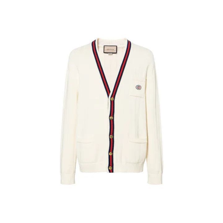 Gucci Gucci Gucci FW21 Logo V-Neck Long Sleeve Cardigan -2506 Size US L / EU 52-54 / 3 - 1 Thumbnail