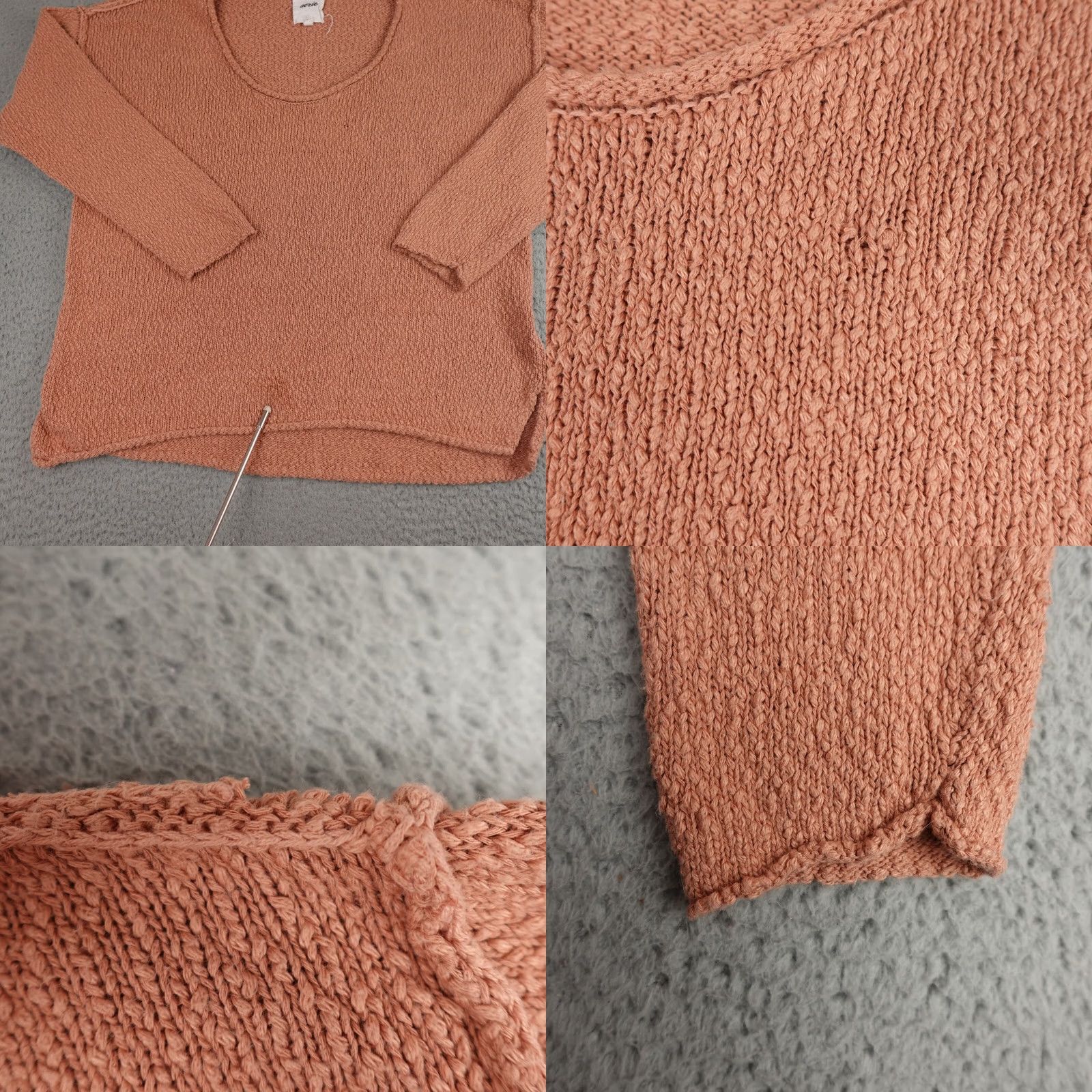 Vintage Aeri Shirt Womens Medium Pink Textured Tunic Pullover Long Sleeve Knit Boho Shirt Blouse Casual Size M / US 6-8 / IT 42-44 - 8 Thumbnail