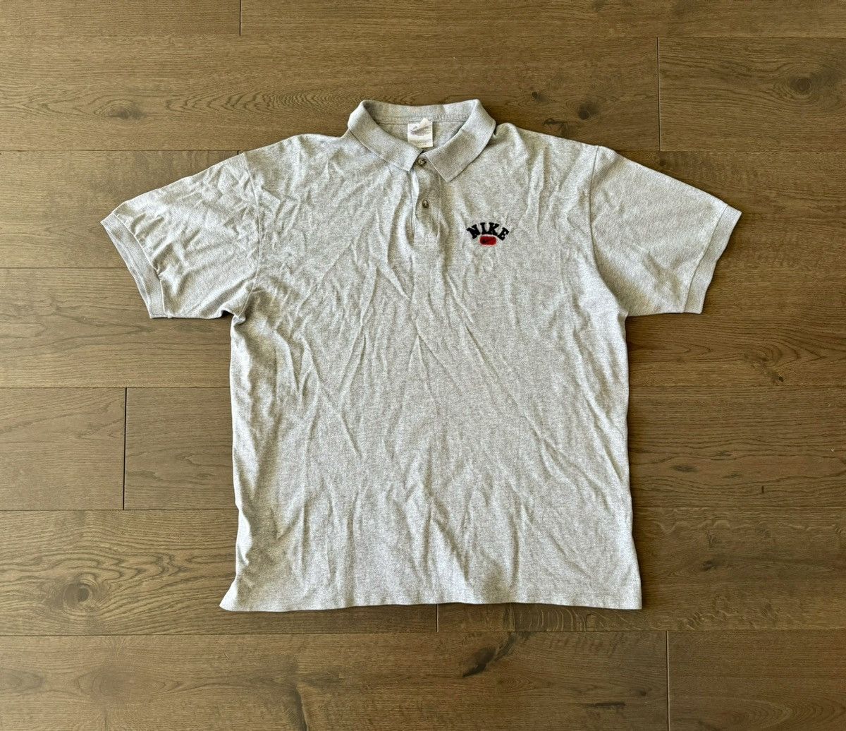 Hanes × Nike × Vintage Nike Vintage Grey Polo Hanes Tag Size US XL / EU 56 / 4 - 2 Thumbnail