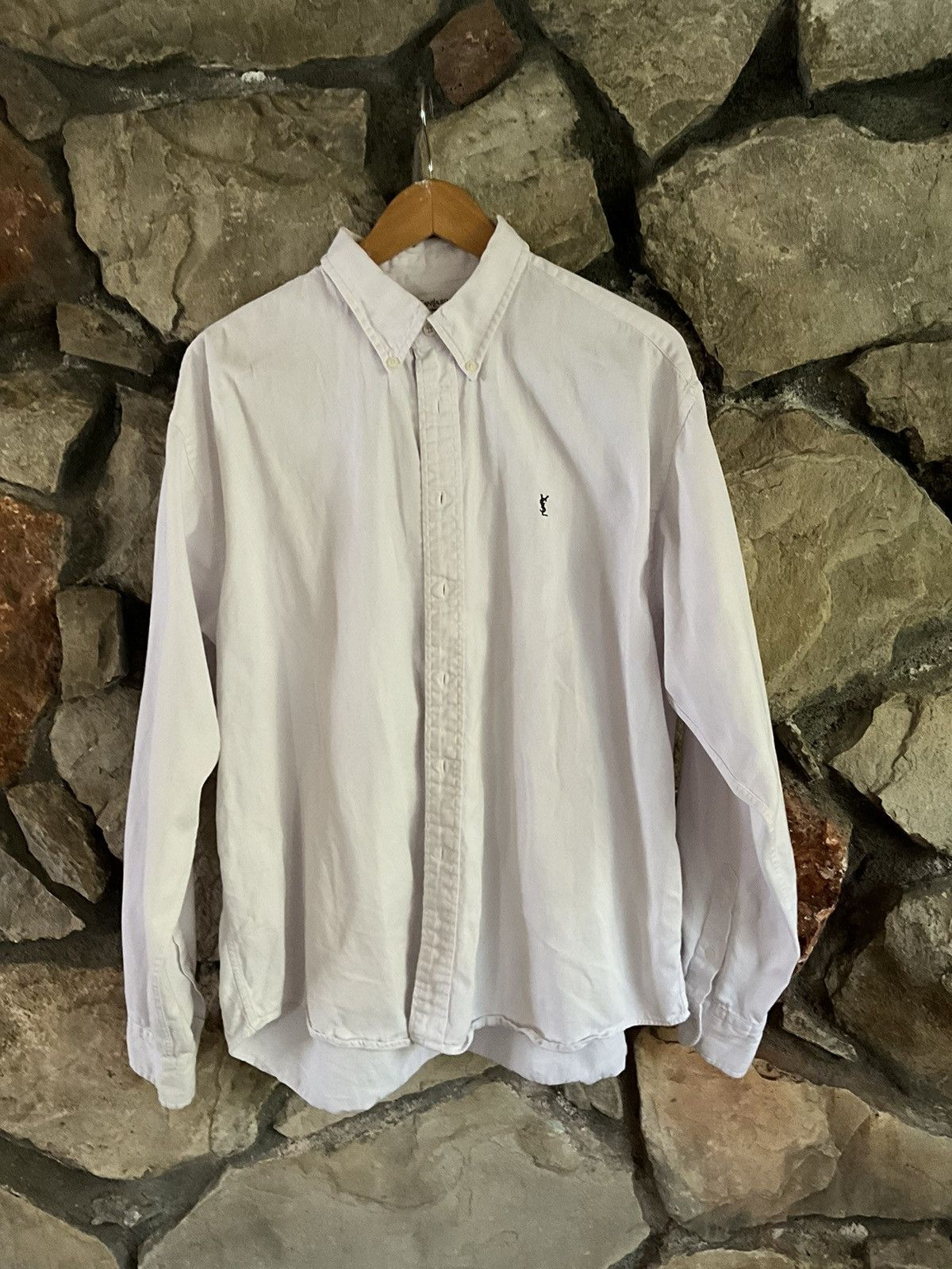 image of YVES Saint Laurent Vintage YVES Saiant Laurent Button Up in White, Men's (Size XL)