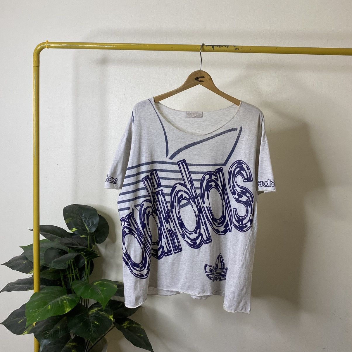 Adidas Vintage 1990s Adidas Overprint T Shirt Size US XL / EU 56 / 4 - 1 Thumbnail