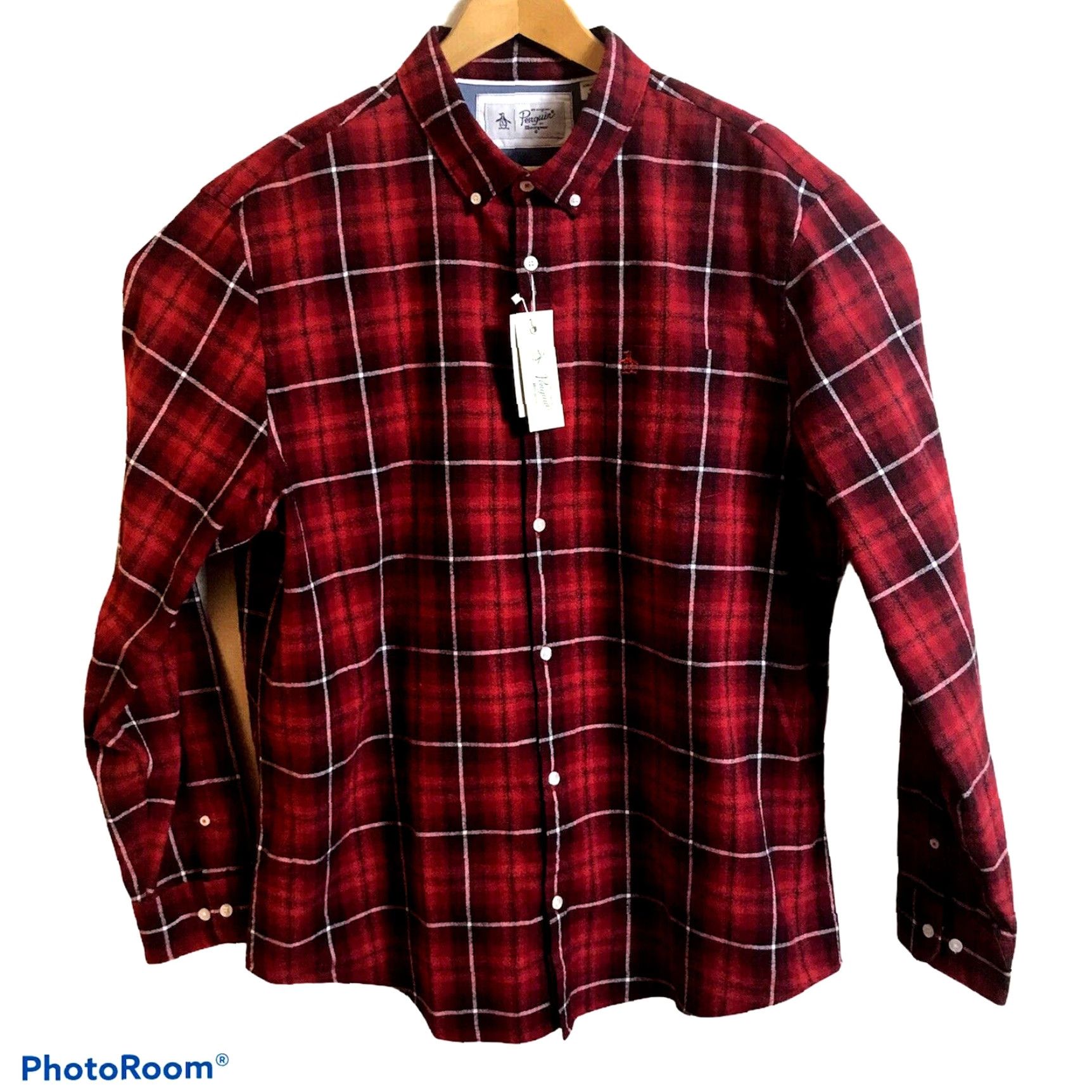 Original Penguin Original Penguin Shirt Mens Small Nep Plaid Woven Button Up Rococo Red NEW Size US S / EU 44-46 / 1 - 3 Thumbnail