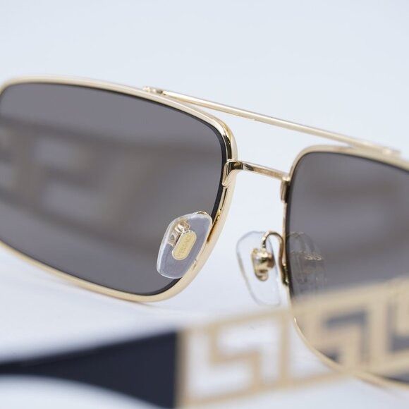 Versace Versace VE2257 10025A Sunglasses Gold Rectangle Frame Size ONE SIZE - 8 Thumbnail