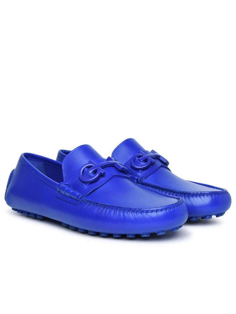 Salvatore Ferragamo o1s1rm0824 Grazioso Leather Loafers in Blue Size US 7 / EU 40 - 2 Thumbnail
