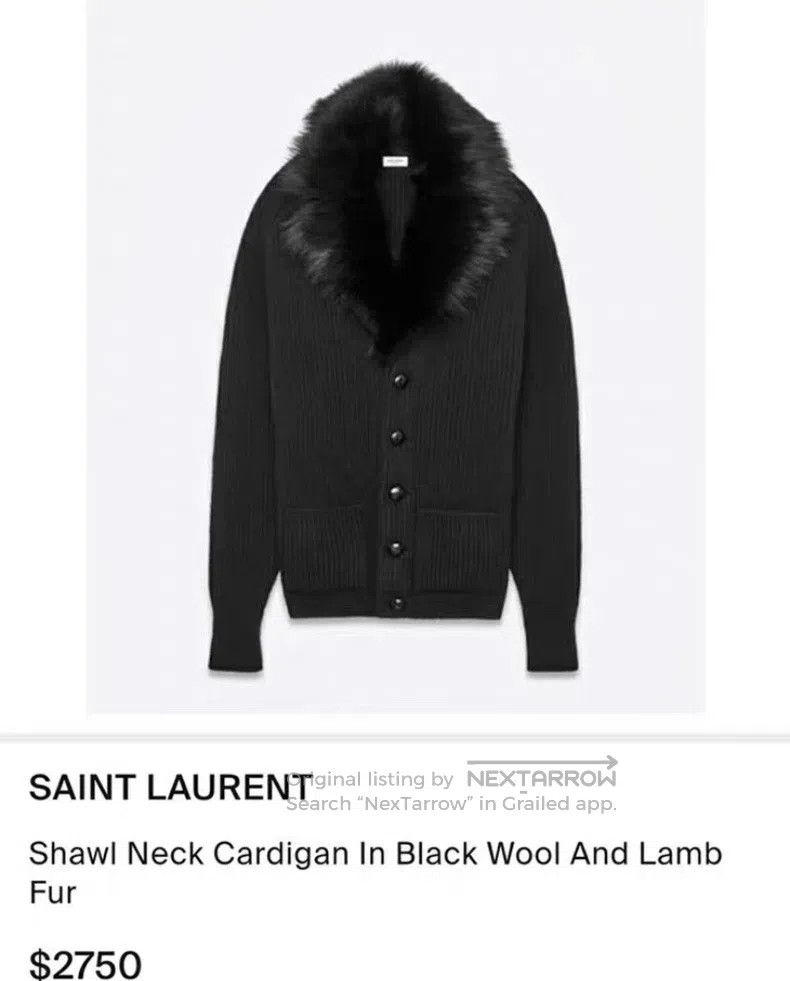 Saint Laurent Paris Saint Laurent Paris Black Shawl Collar Knit Cardigan Jacke Size US M / EU 48-50 / 2 - 8 Thumbnail