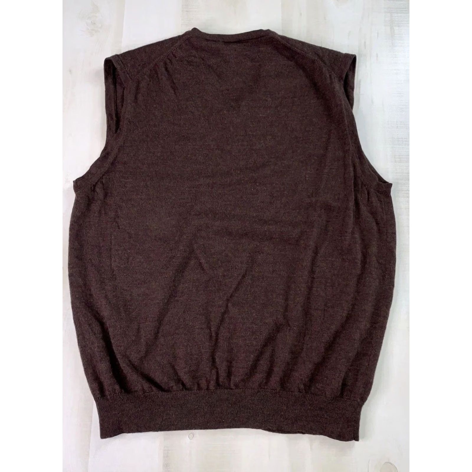 Jos. A. Bank Jos A Bank 100% Merino Wool Brown Knit Sweater Vest Mens Large-12795 Size US L / EU 52-54 / 3 - 4 Thumbnail