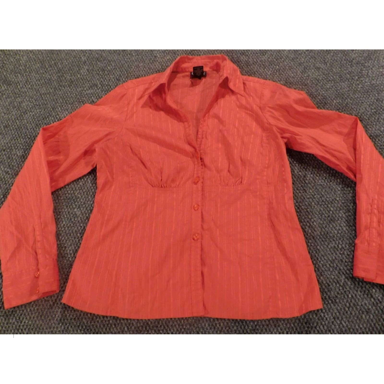 Vintage Rafaella Womens Button-Up Shirt 8 Pink Casual Long Sleeve Crew Neck Cotton Nylon Rayon Button-Up Regular Fit Size M / US 6-8 / IT 42-44 - 2 Thumbnail