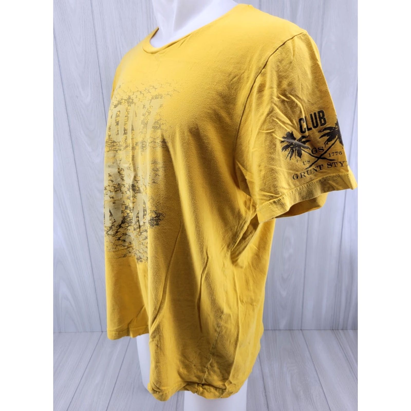 Vintage Grunt Style Club Shirt Adult 2XL Yellow Don't Tread On Me Shirt Mens 2XL Yellow Size US XXL / EU 58 / 5 - 3 Thumbnail