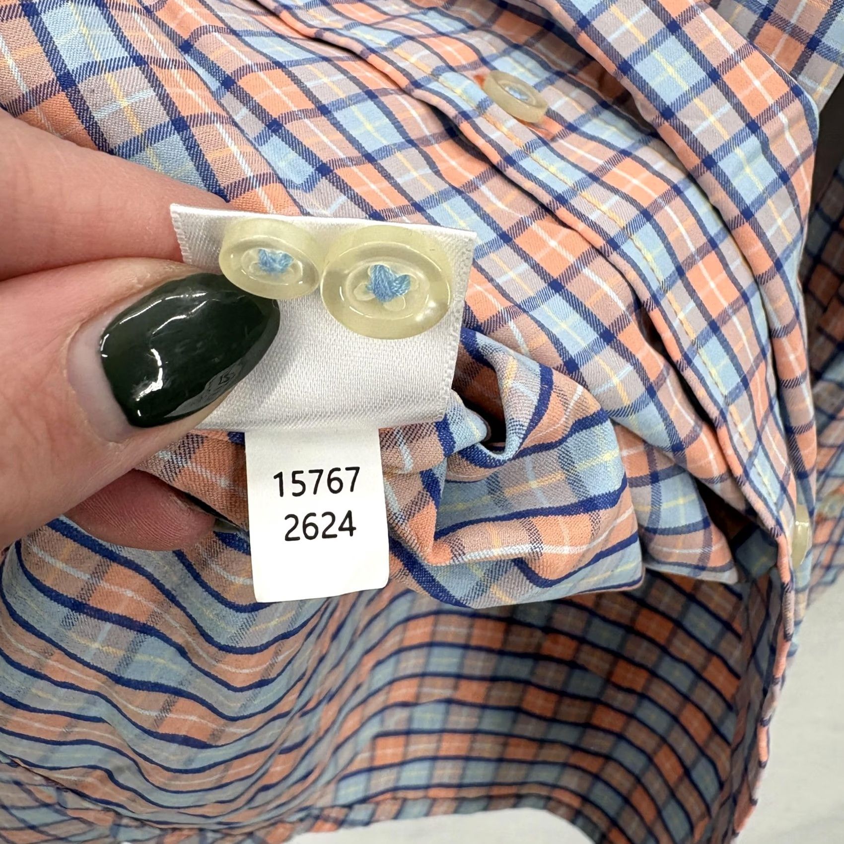 Southern Tide Southern Tide Shirt Mens Small Orange Blue Plaid Performance Stretch Button Down Shirt Size US S / EU 44-46 / 1 - 7 Thumbnail