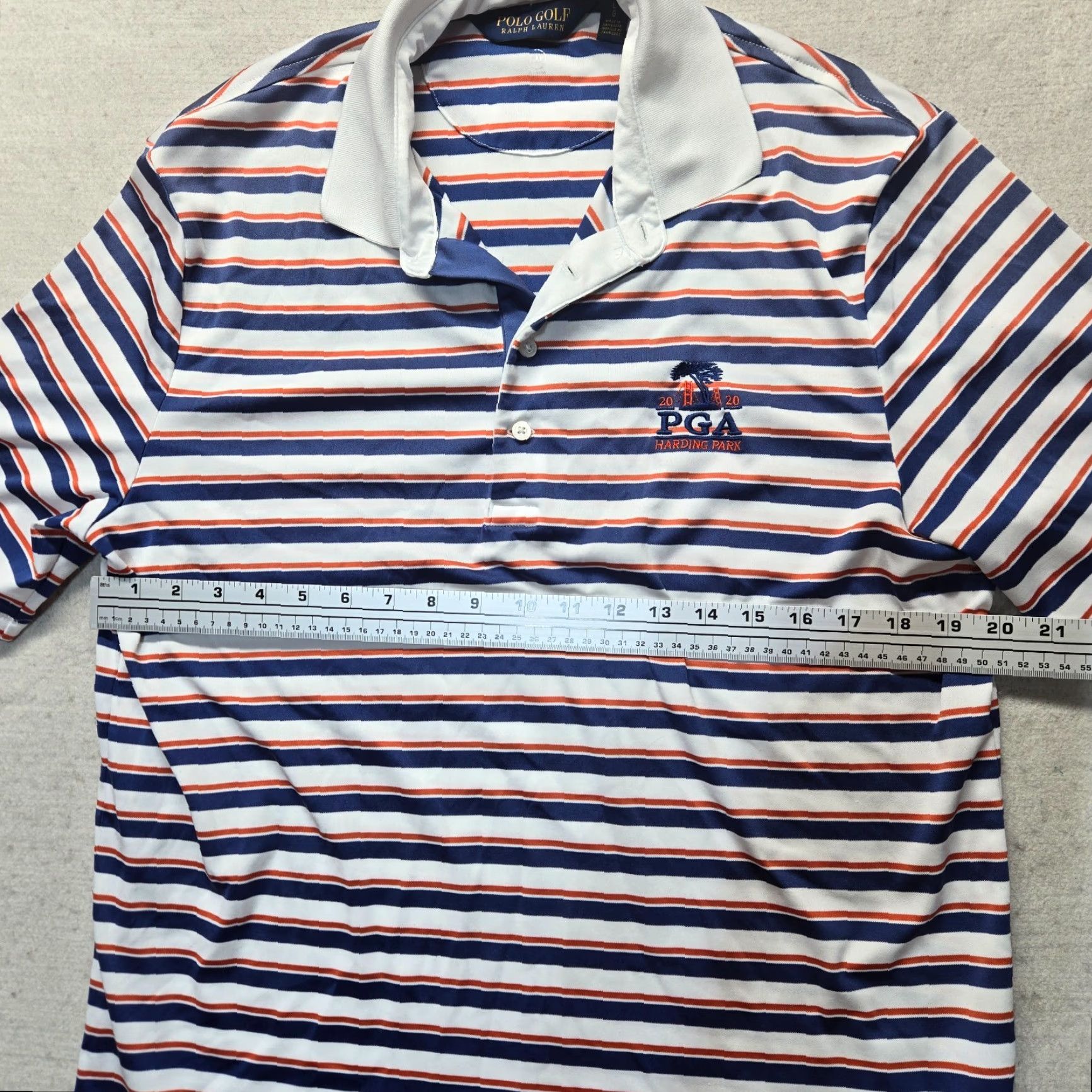 Ralph Lauren Ralph Lauren Polo Golf Shirt Adult Men's L Multicolor White Blue Red Striped Short Sleeve Collared Polo Shirt Golf Mens Size US L / EU 52-54 / 3 - 4 Thumbnail