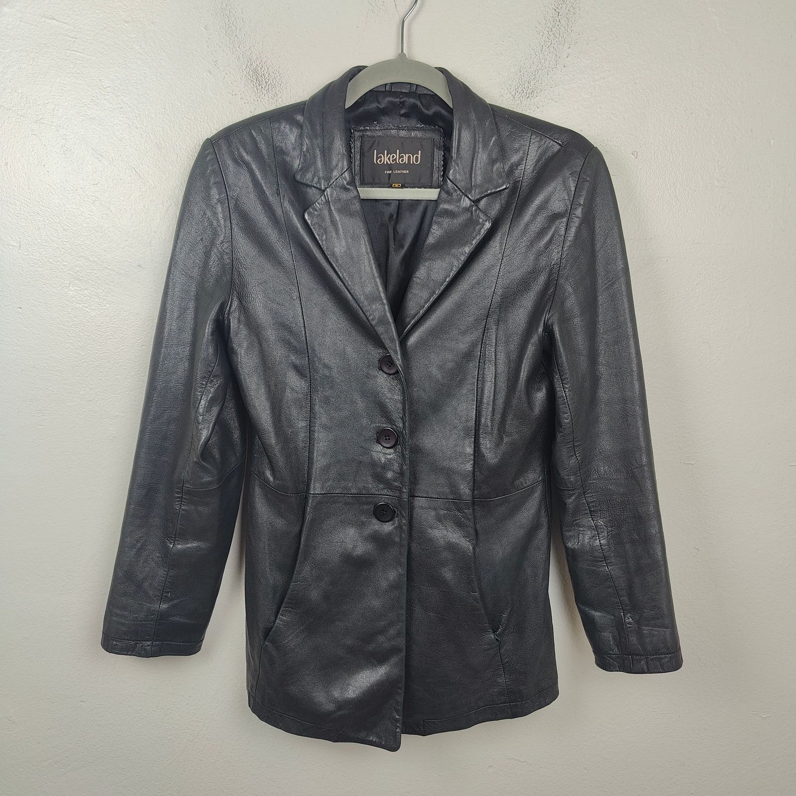Other Vintage Lakeland Leather Jacket Womens 8 Black Button Up Size M / US 6-8 / IT 42-44 - 1 Thumbnail