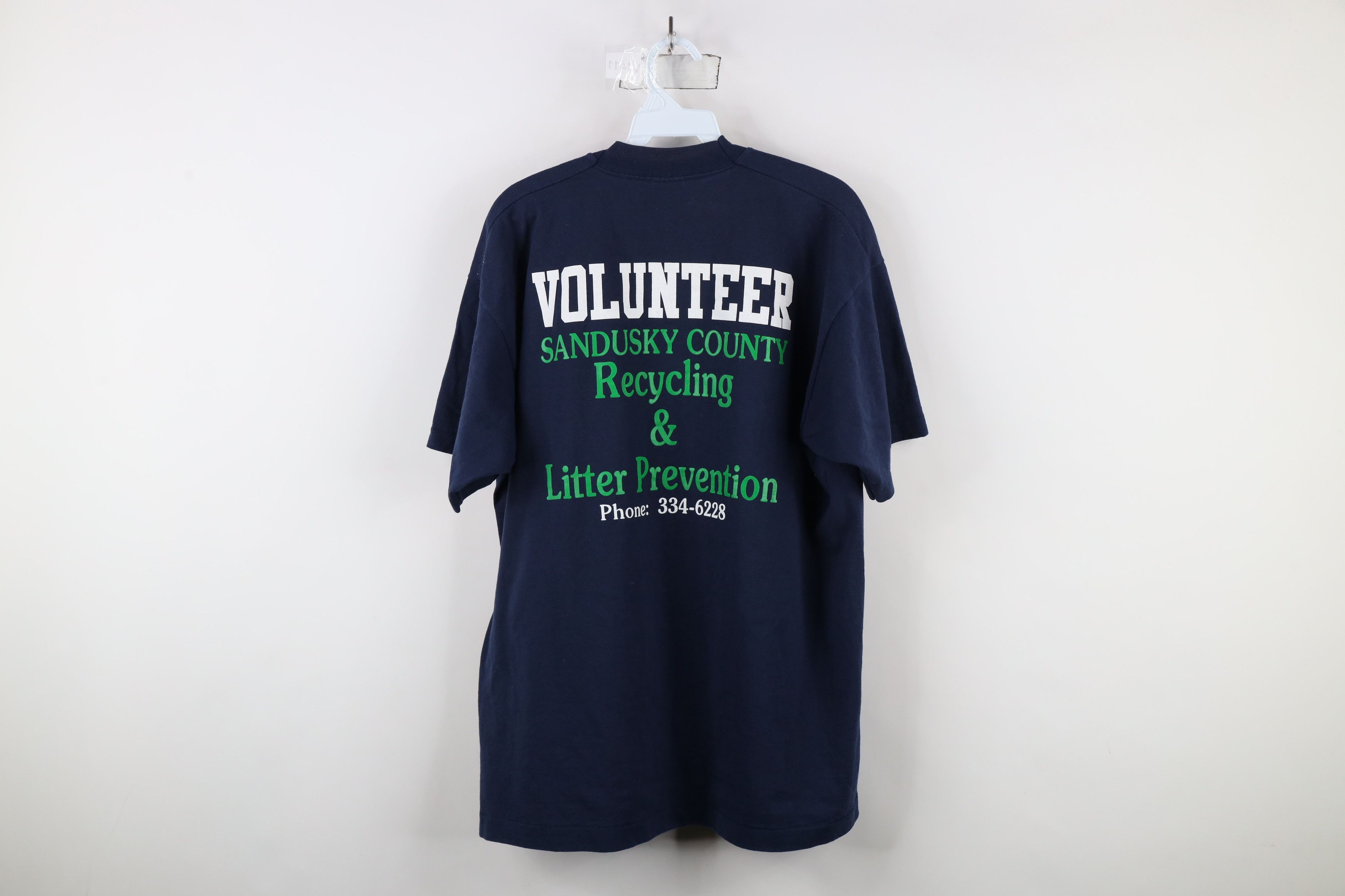 Vintage Vintage 90s Streetwear Reuse Recycle Space Earth T-Shirt Size US XL / EU 56 / 4 - 8 Thumbnail