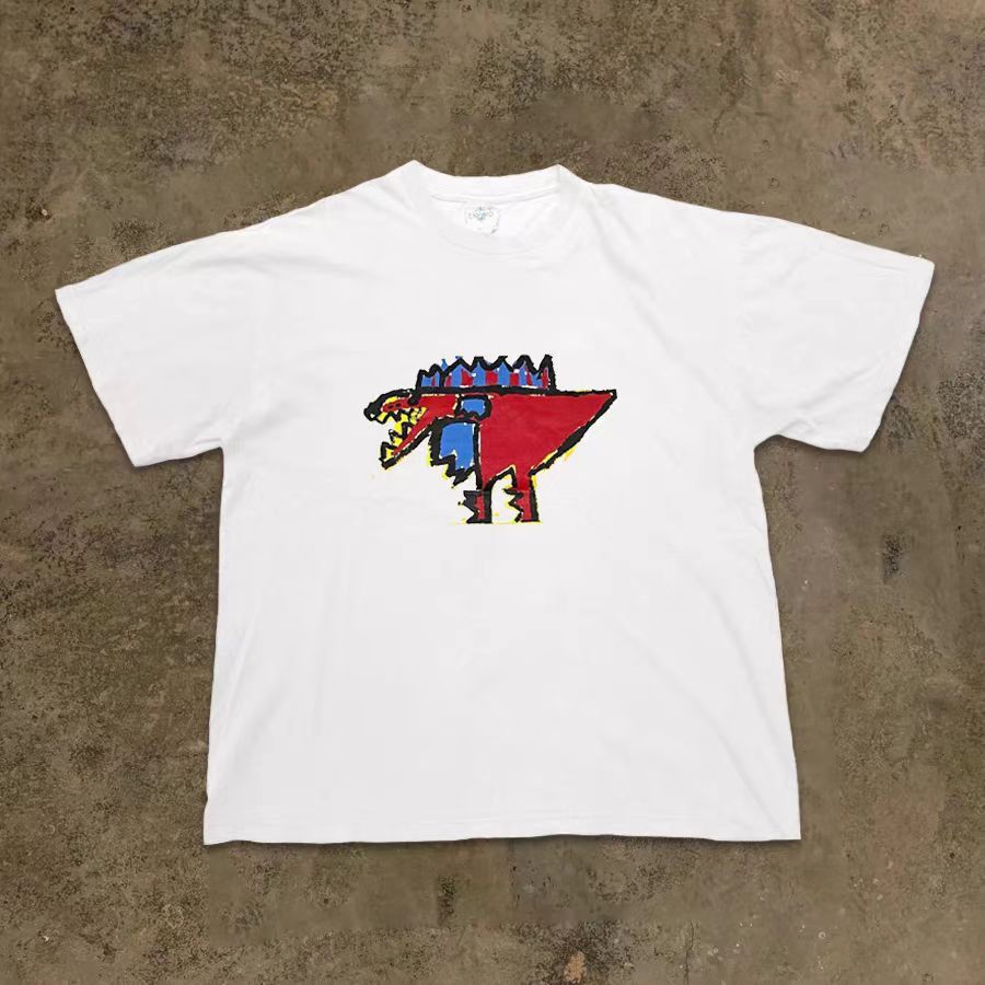 Japanese Brand × Vintage Street washed retro dinosaur print t-shirt Size US M / EU 48-50 / 2 - 1 Thumbnail