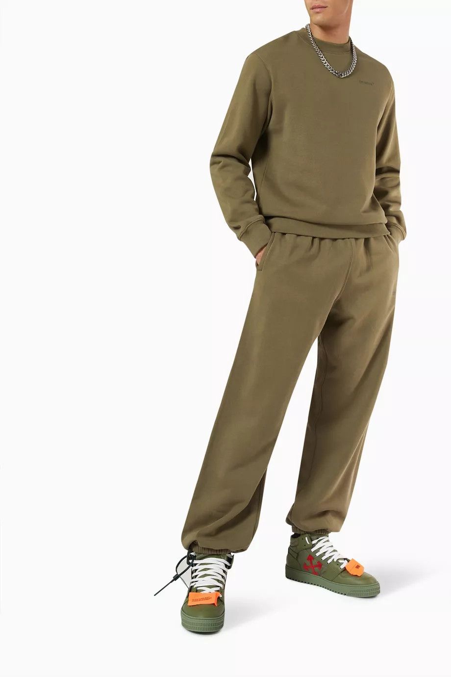 Off-White o1y0225 Logo Jogger & Sweatpant in Military Green Size US 32 / EU 48 - 5 Thumbnail