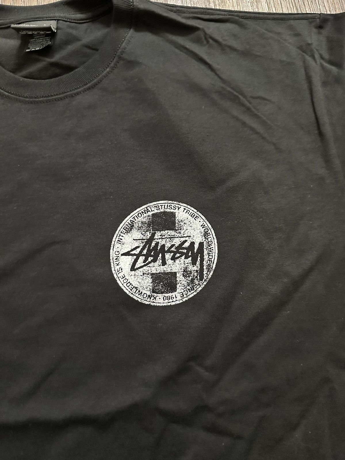 Stussy Black Stussy Distorted Tee Size US XL / EU 56 / 4 - 2 Thumbnail