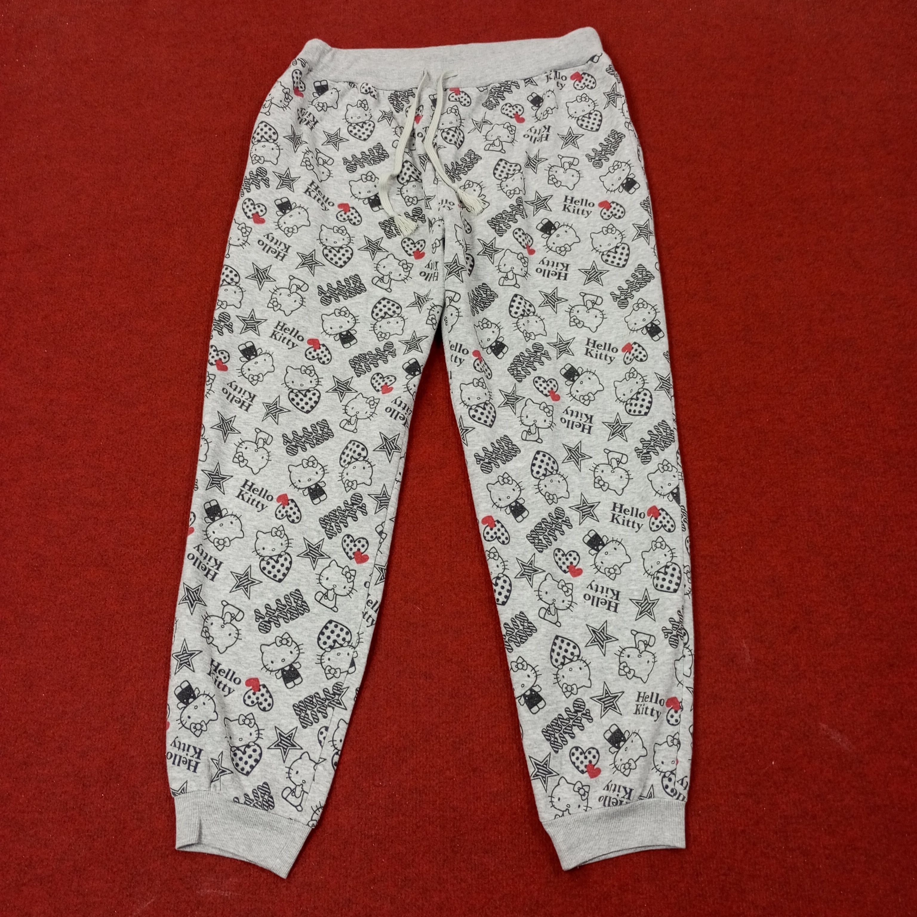 Vintage Hello Kitty Cartoon Fullprint Design Joggers Pants c244n2 Size 30" / US 8 / IT 44 - 1 Thumbnail