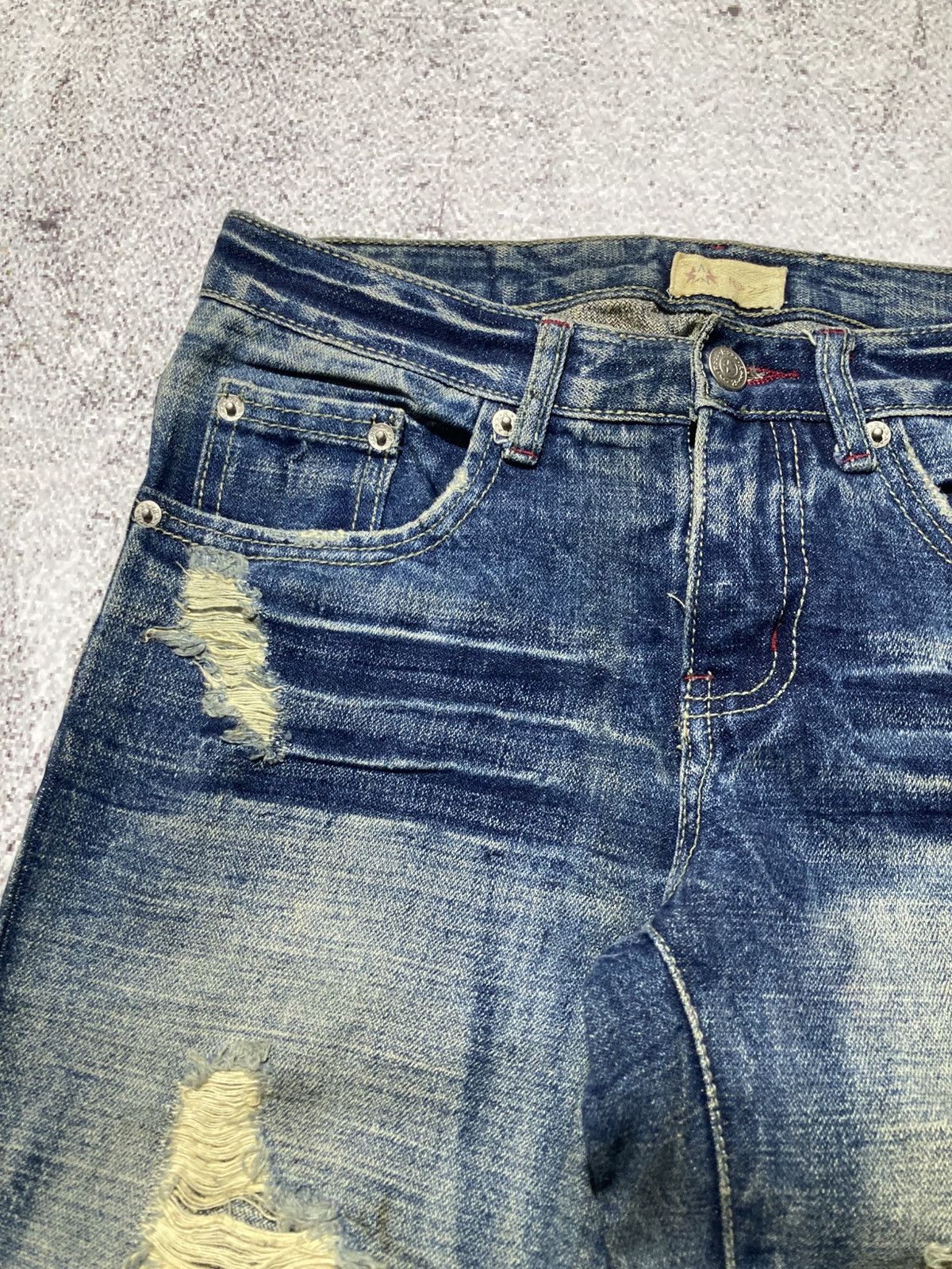 Japanese Brand 2000s Star R Distressed Ripped Lgb Punk Style Pants Jeans Size US 28 / EU 44 - 5 Thumbnail