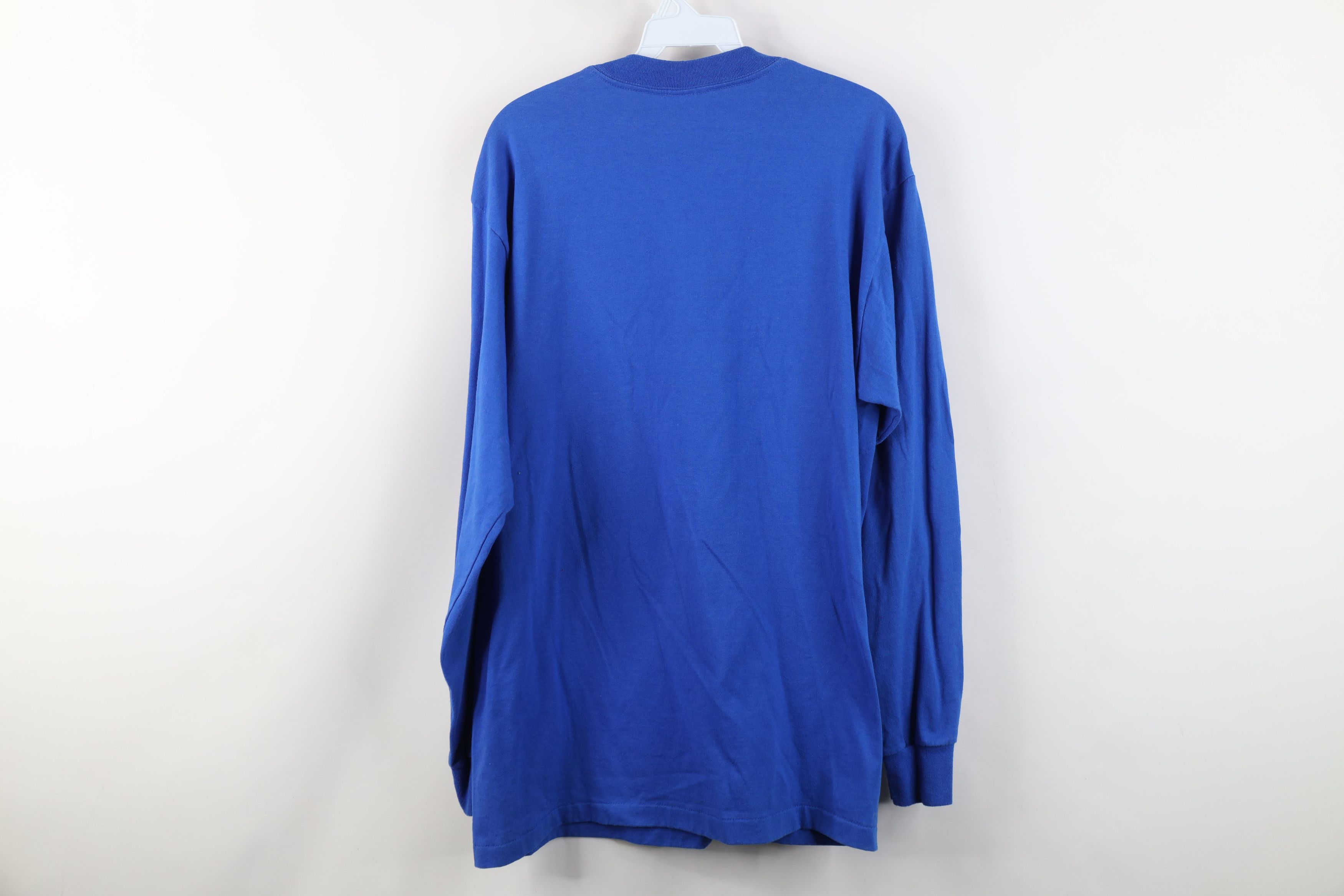Vintage Vintage 90s Streetwear Long Sleeve T-Shirt Royal Blue USA Size US L / EU 52-54 / 3 - 11 Thumbnail