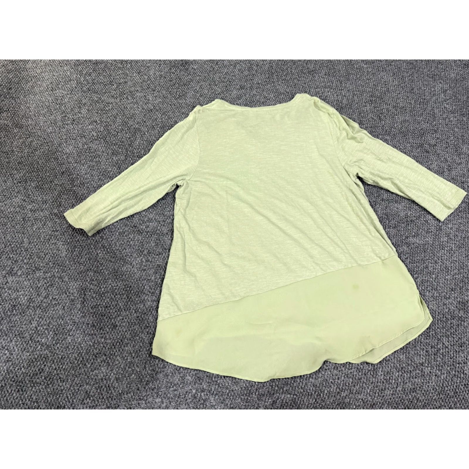 Vintage Chicos Blouse Shirt Womens 3 Green Long Sleeve Layered Lightweight Casual Scoop Neck Pullover All Seasons Regular Handmade No N/A Size XS / US 0-2 / IT 36-38 - 6 Thumbnail