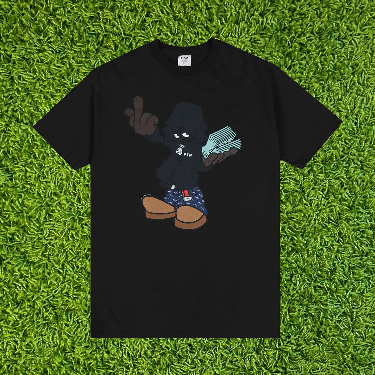 image of Fuck The Population Ftp Paper Boy Tee Black (2022) , Men's (Size 2XL)