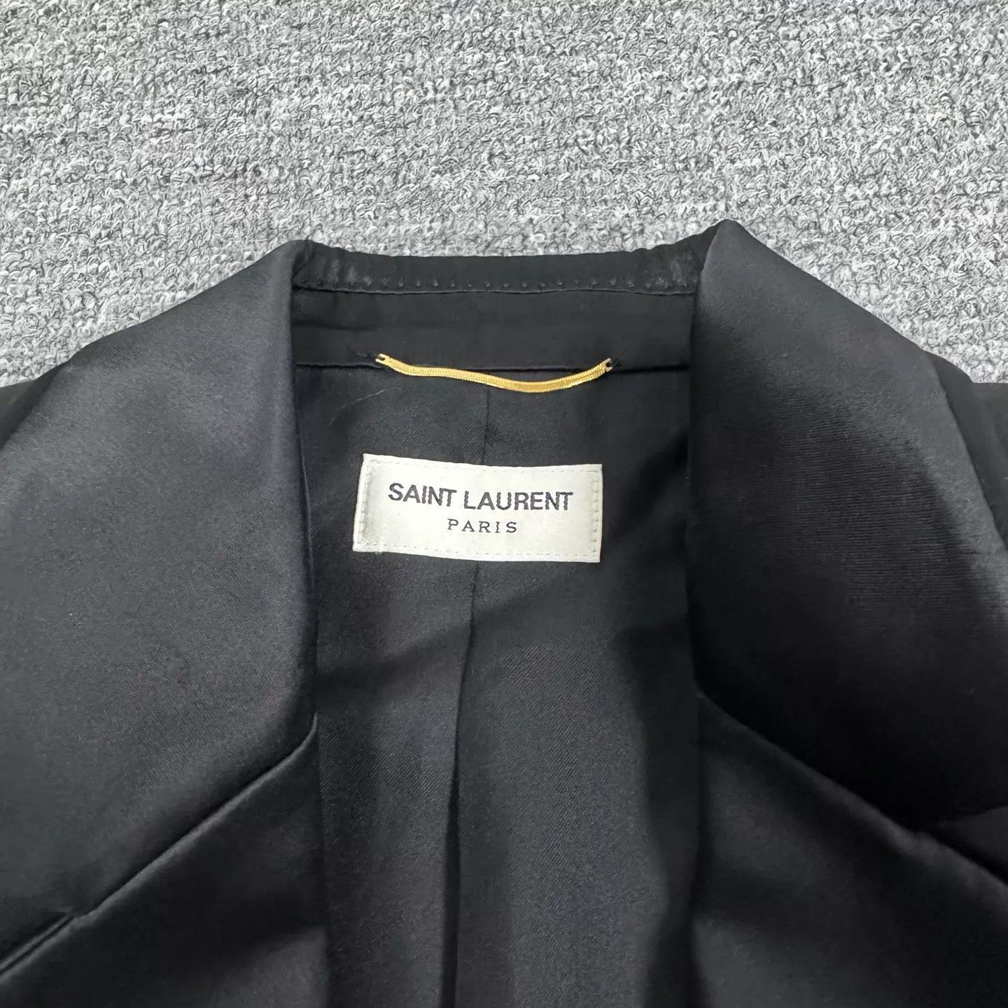 Saint Laurent Paris Saint Laurent SLP Black Satin Cuff Sequins Blazer Size XS / US 0-2 / IT 36-38 - 5 Thumbnail
