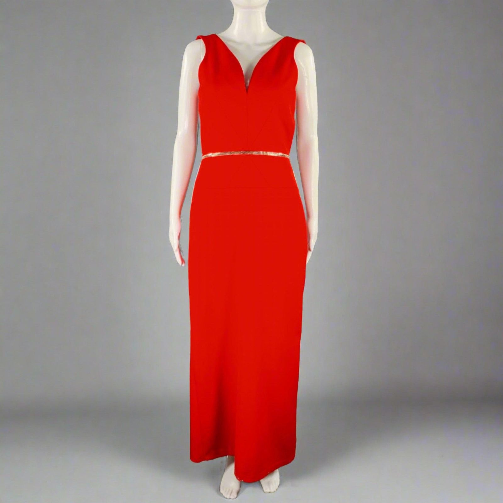 Other DAVID KOMA Red Silver Wool Sleeveless Zippers Gown Dress Size M / US 6-8 / IT 42-44 - 1 Thumbnail