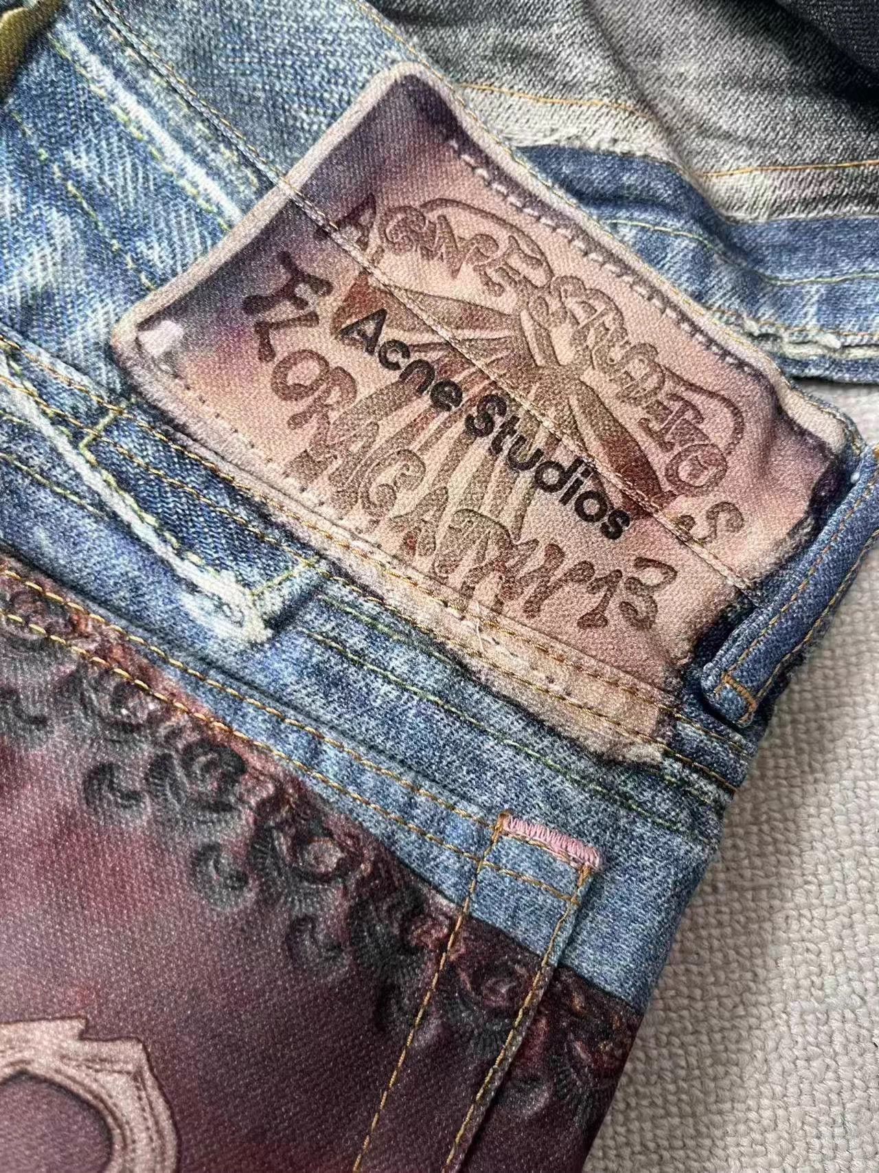 Acne Studios Acne Studios Heart Button 3D Optical Straight Low M Jeans Size US 32 / EU 48 - 3 Thumbnail