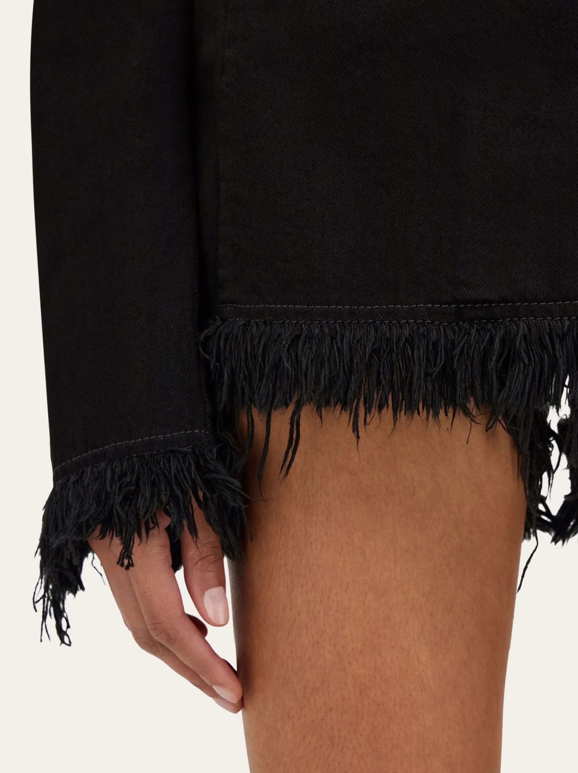 Salvatore Ferragamo o1s1rm0526 Fringed Blazer in Black Size XS / US 0-2 / IT 36-38 - 6 Thumbnail