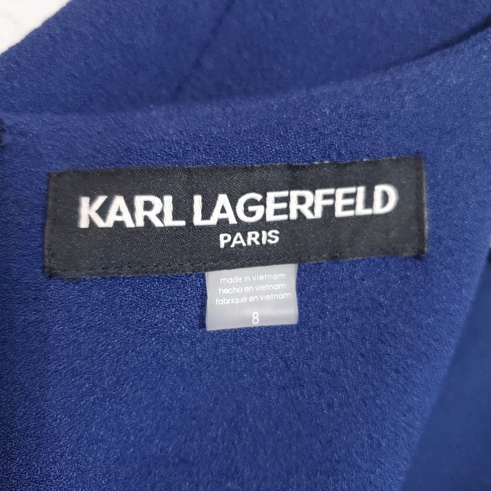 Karl Lagerfeld VINTAGE Karl Lagerfeld Paris Dress Women 8 Royal Blue Tulip Sleeve Shift Back Zip Office Size M / US 6-8 / IT 42-44 - 3 Thumbnail