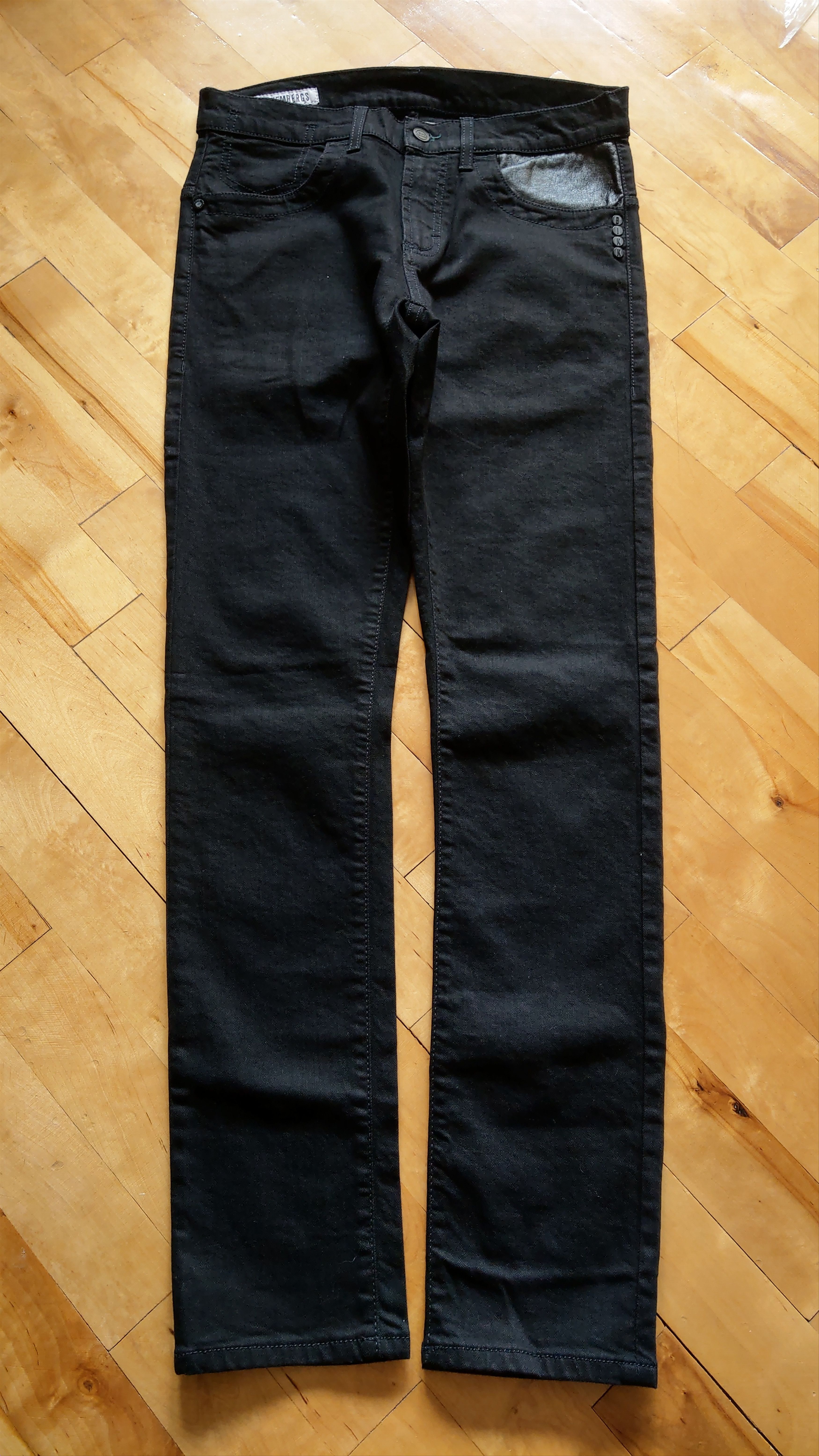 Dirk Bikkembergs Leather Pocket Pants BIKK Skinny Stacked Premium Denim goth Size US 31 - 4 Thumbnail