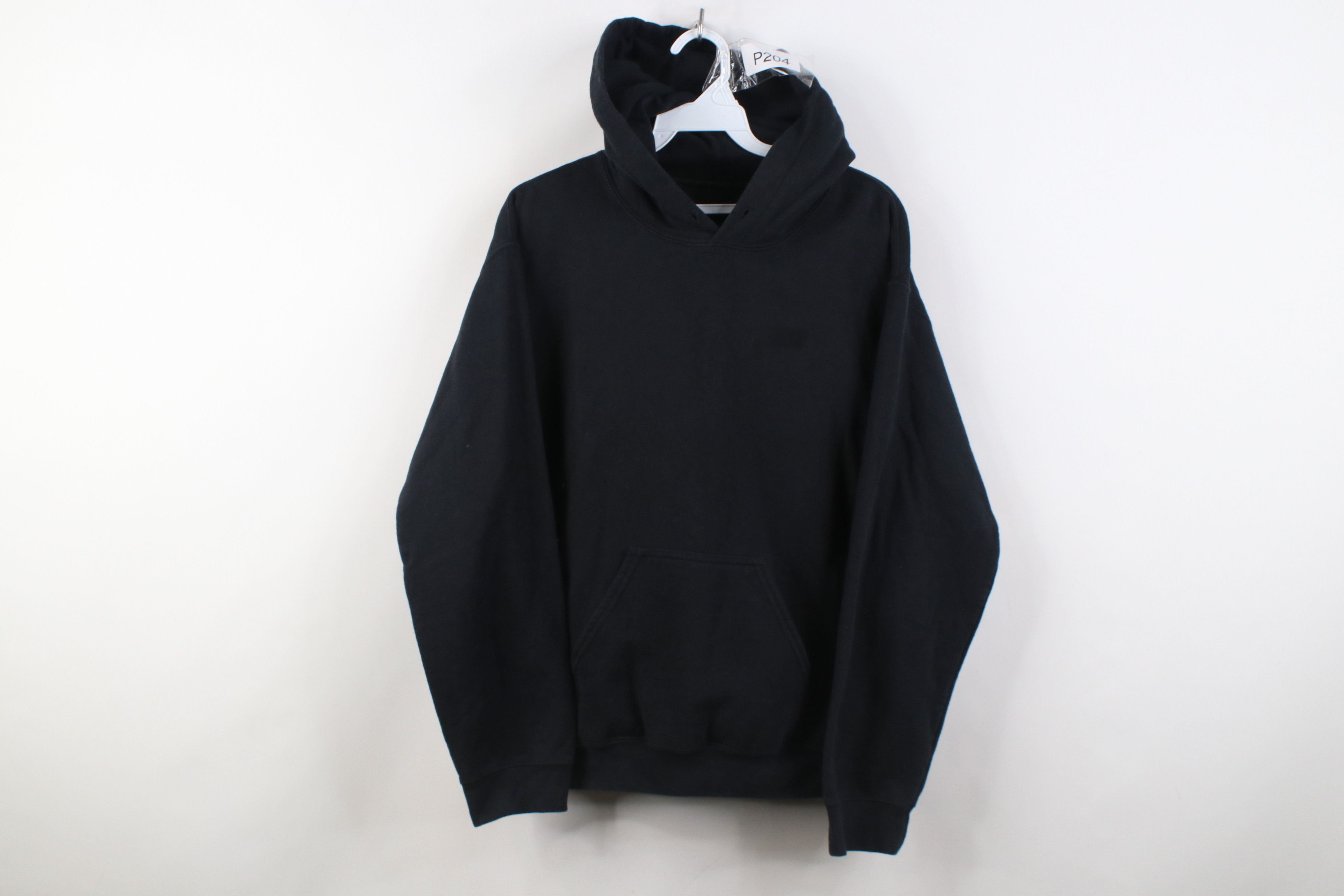 Vintage Vintage 90s Y2K Streetwear Blank Hoodie Sweatshirt Black Size M / US 6-8 / IT 42-44 - 1 Thumbnail