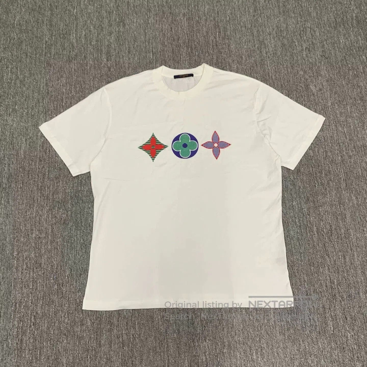 Louis Vuitton White Three-Flower T-shirt.