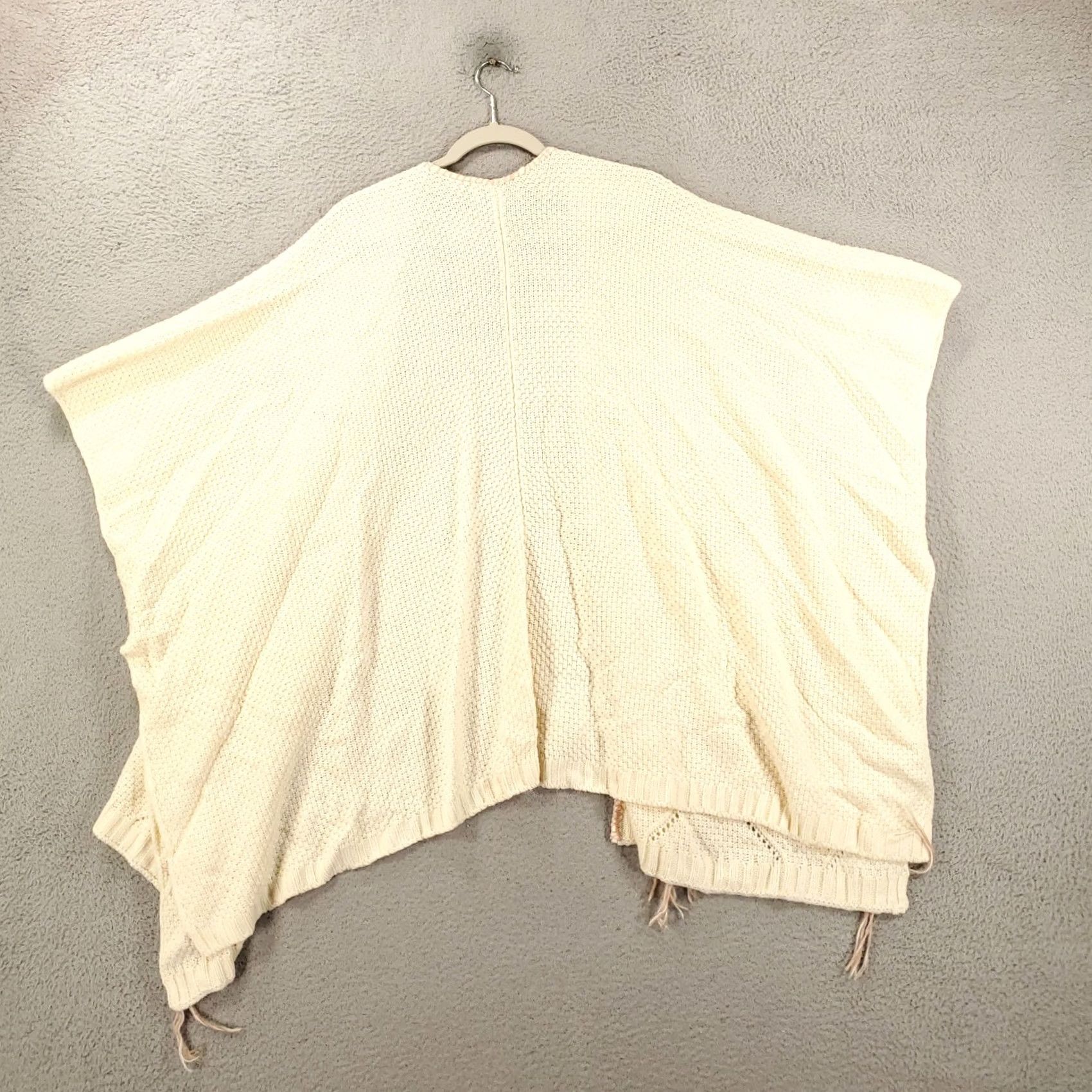 Vintage Knox Rose Cardigan XL Ivory Pink Open Front Knit Oversized Boho Shirt Womens Size XL / US 12-14 / IT 48-50 - 7 Thumbnail
