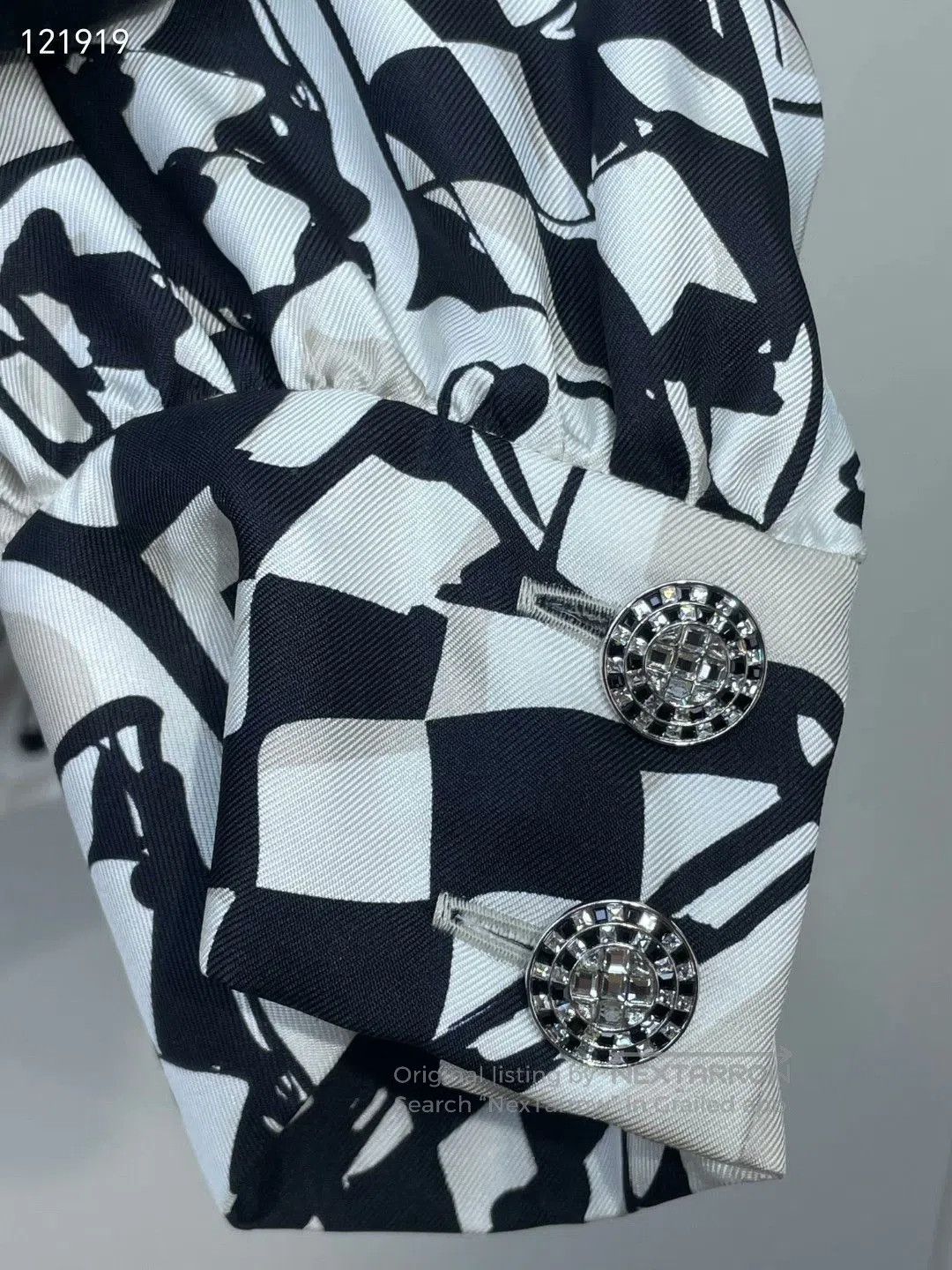 Chanel Chanel 23C Silk Racing Print Top. Size XXS / US 00 / IT 34 - 4 Thumbnail