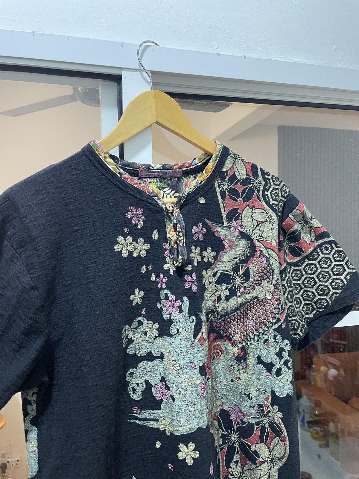 Karakuri Tamashii Vintage Karakuri Tamashi Embroidery Fish Koi Tee (Loopwheel) Size US M / EU 48-50 / 2 - 3 Thumbnail