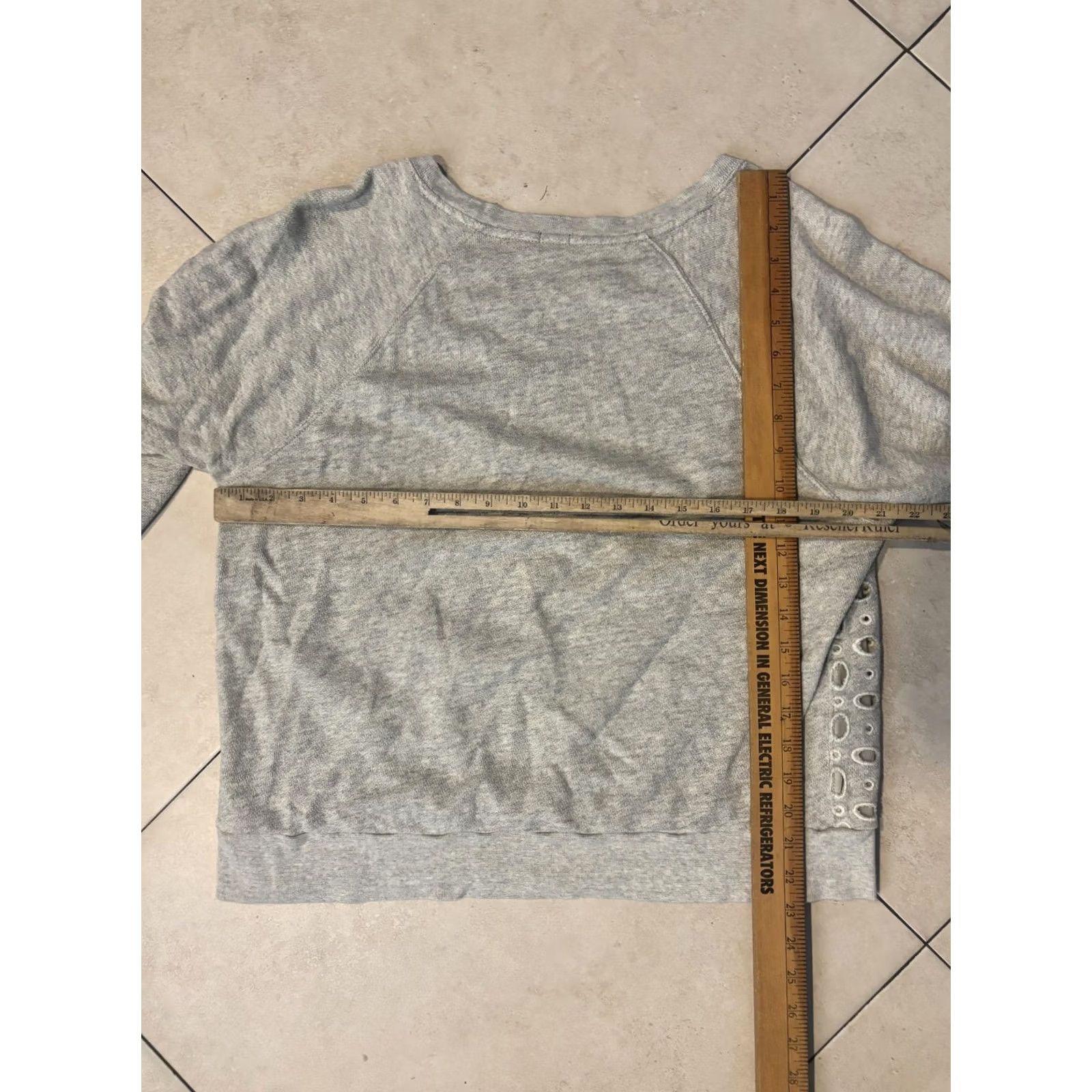 J.Crew J Crew Sweater Womens XL Gray Eyelet Embroidered Pullover Crewneck Cotton Silk Size XL / US 12-14 / IT 48-50 - 5 Thumbnail