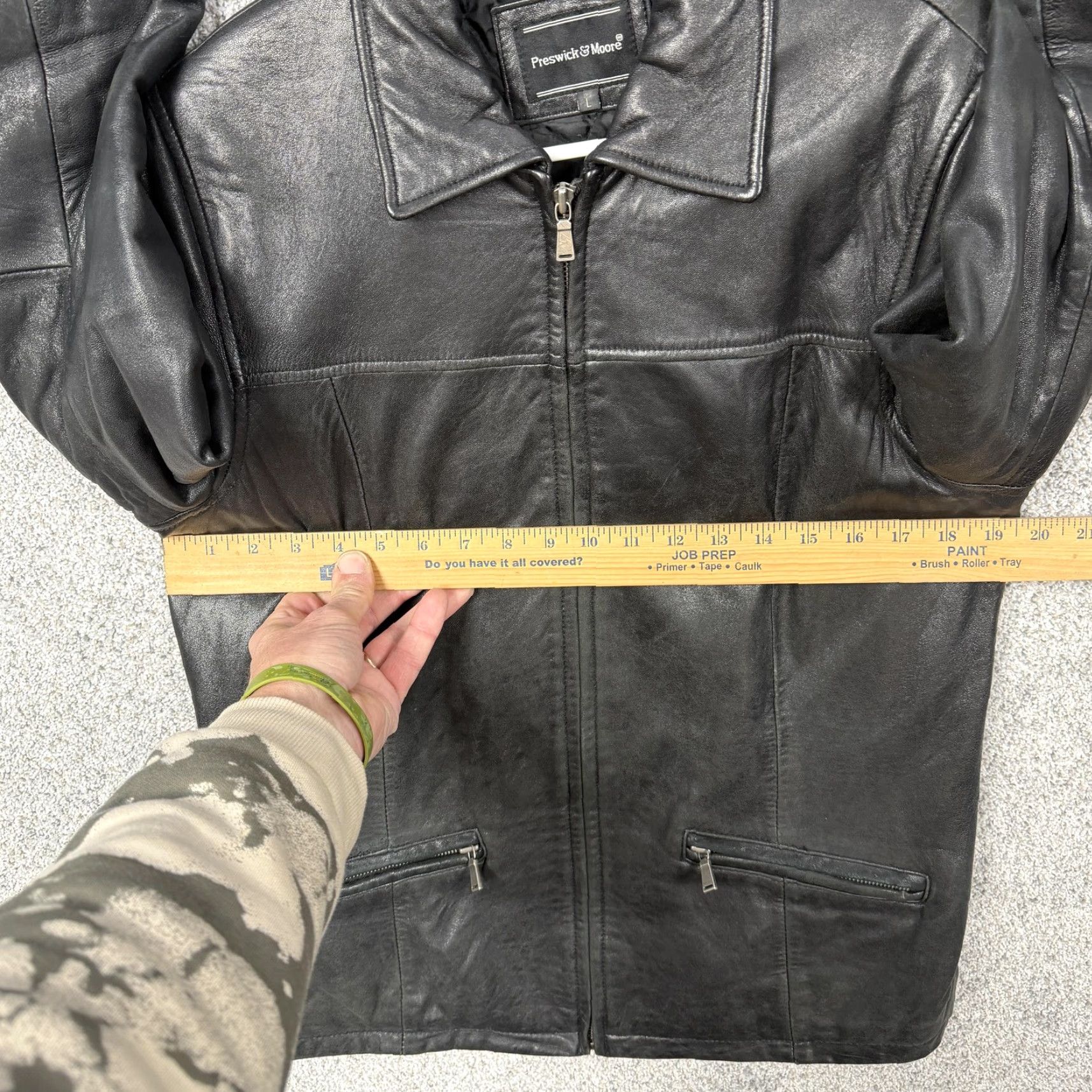 Vintage VTG 90s Preswick & Moore Leather Jacket Mens L Black Biker Streetwear Motorcycle Shirt Coat Jacket Size US L / EU 52-54 / 3 - 4 Thumbnail