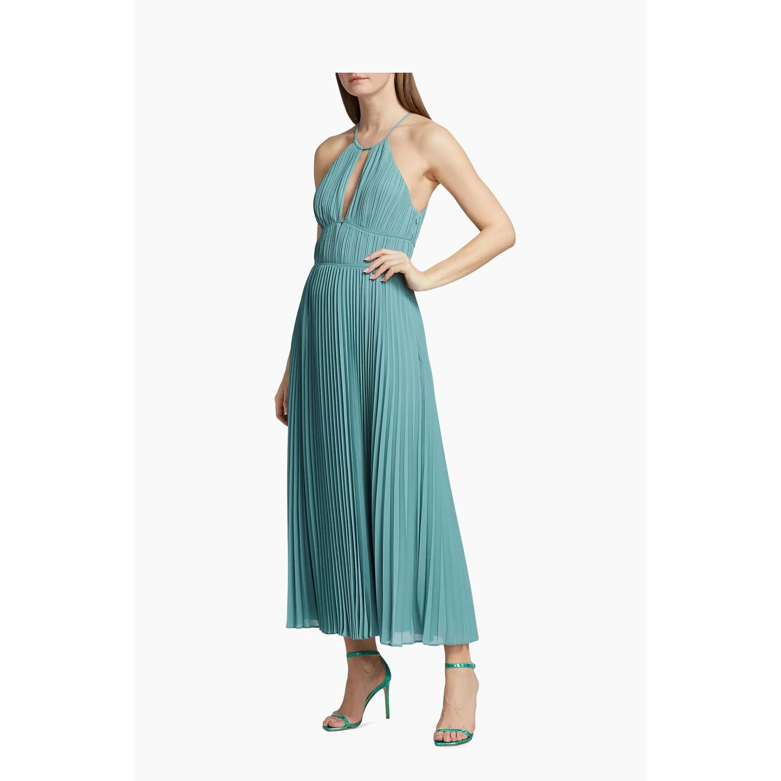 Jonathan Simkhai Jonathan Simkhai Carli Plissé Pleated Halter Maxi Dress Blue Size S / US 4 / IT 40 - 3 Thumbnail