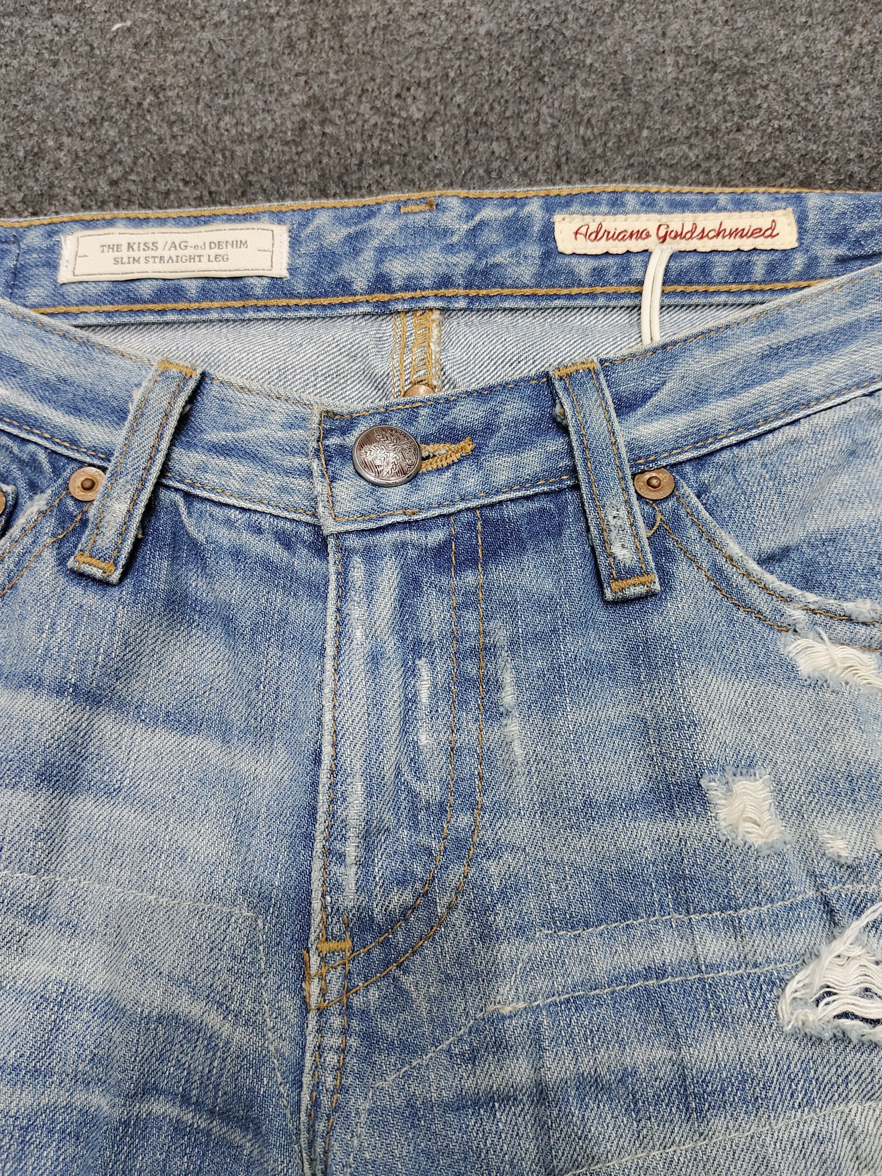 AG Adriano Goldschmied 💥Adriano Goldschmied "The Kiss" Distressed Pacthwork Jeans Size 30" / US 8 / IT 44 - 3 Thumbnail